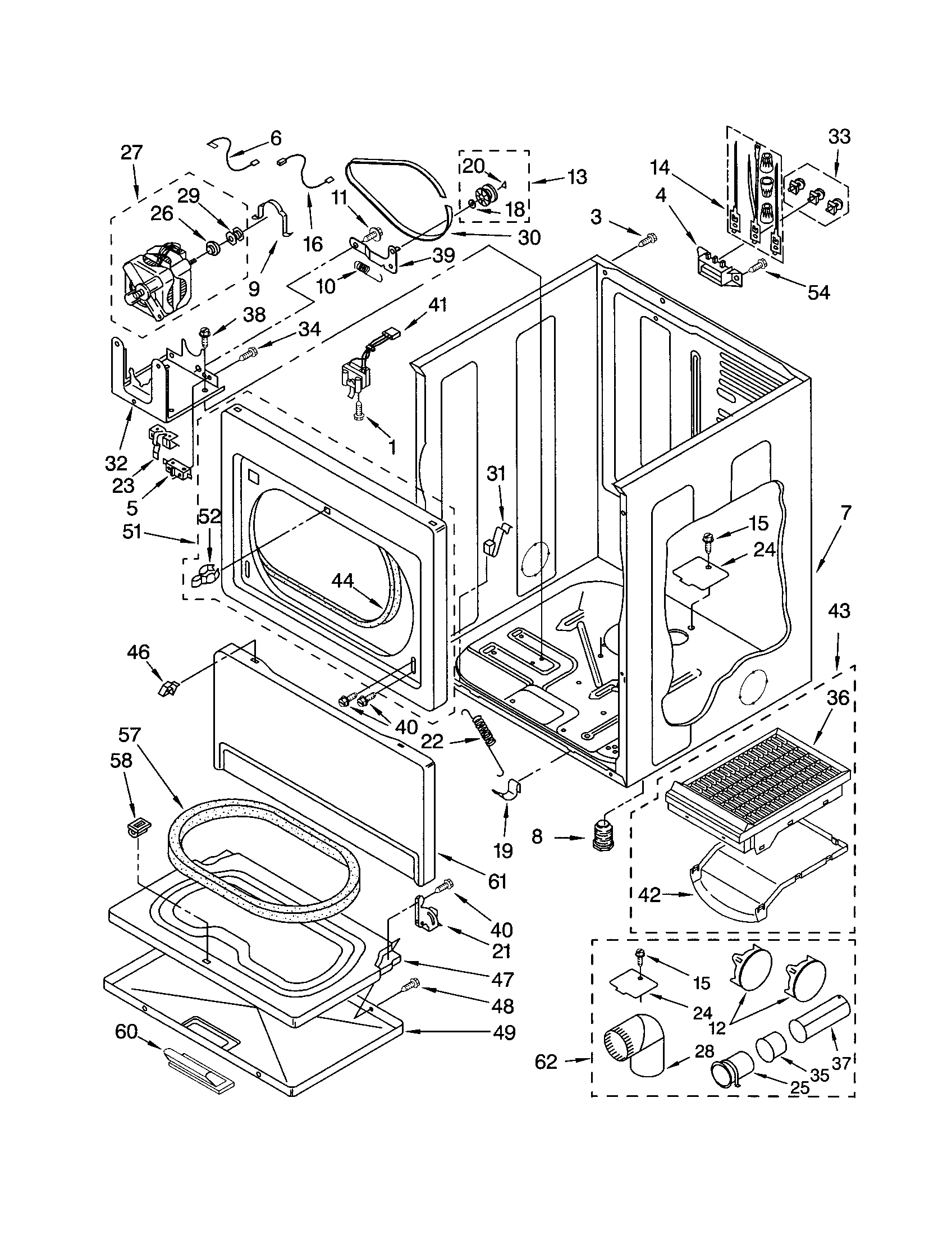 Kenmore 11063952102 cabinet diagram
