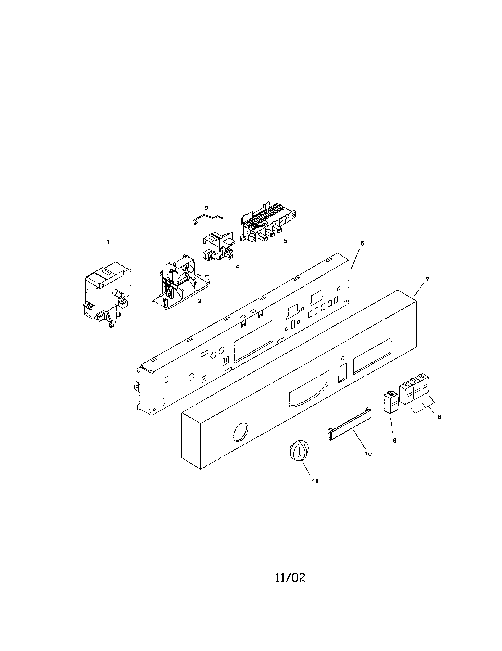 Bosch SHU3035UC/12 (FD 8006) fascia panel diagram