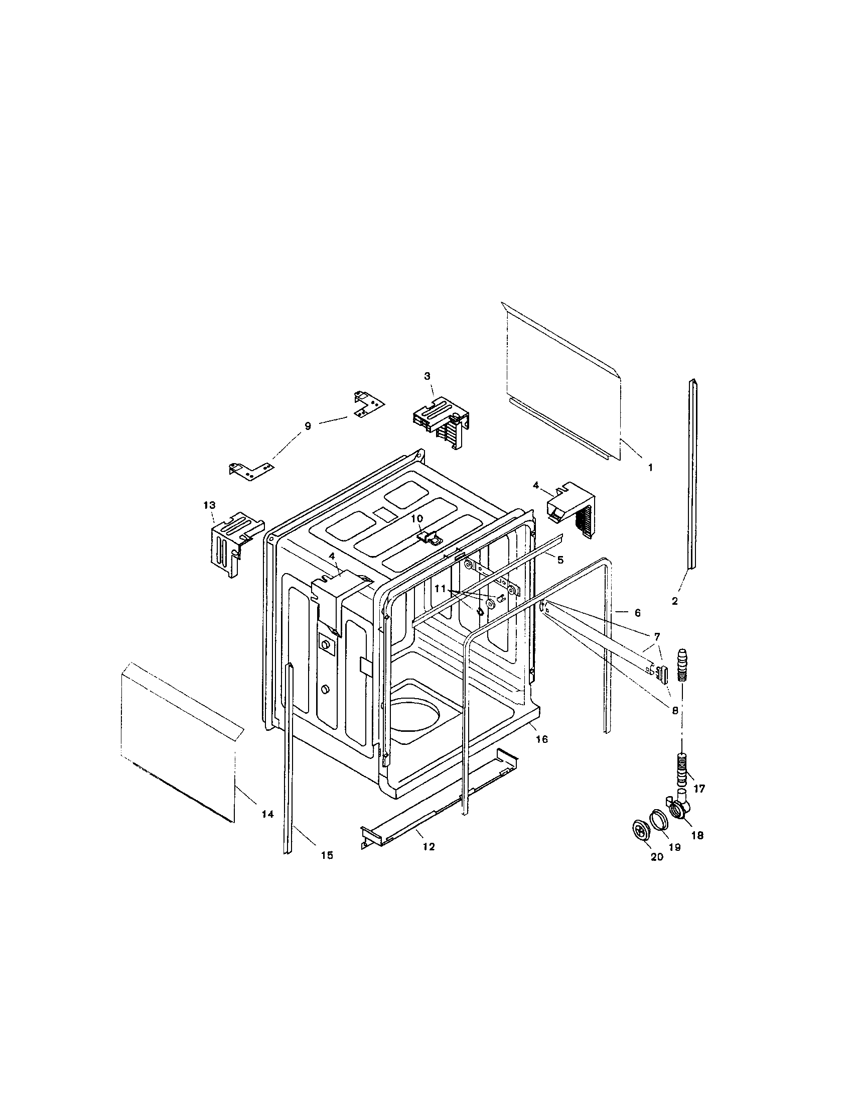 Bosch SHU3035UC/12 (FD 8006) tank assembly diagram