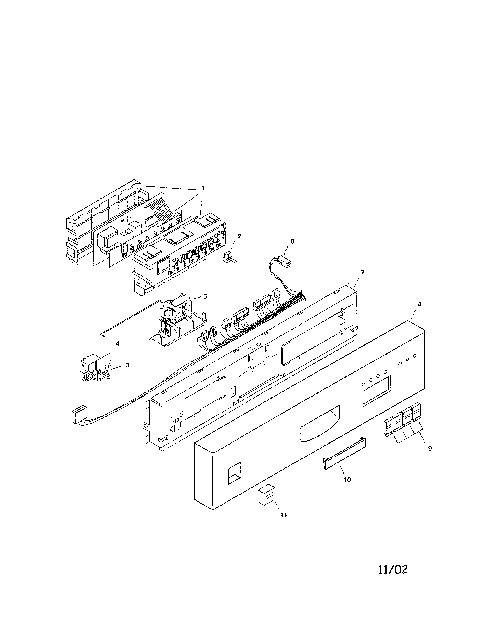 Bosch SHU4306UC/06 (FD 7705-7912) fascia panel diagram