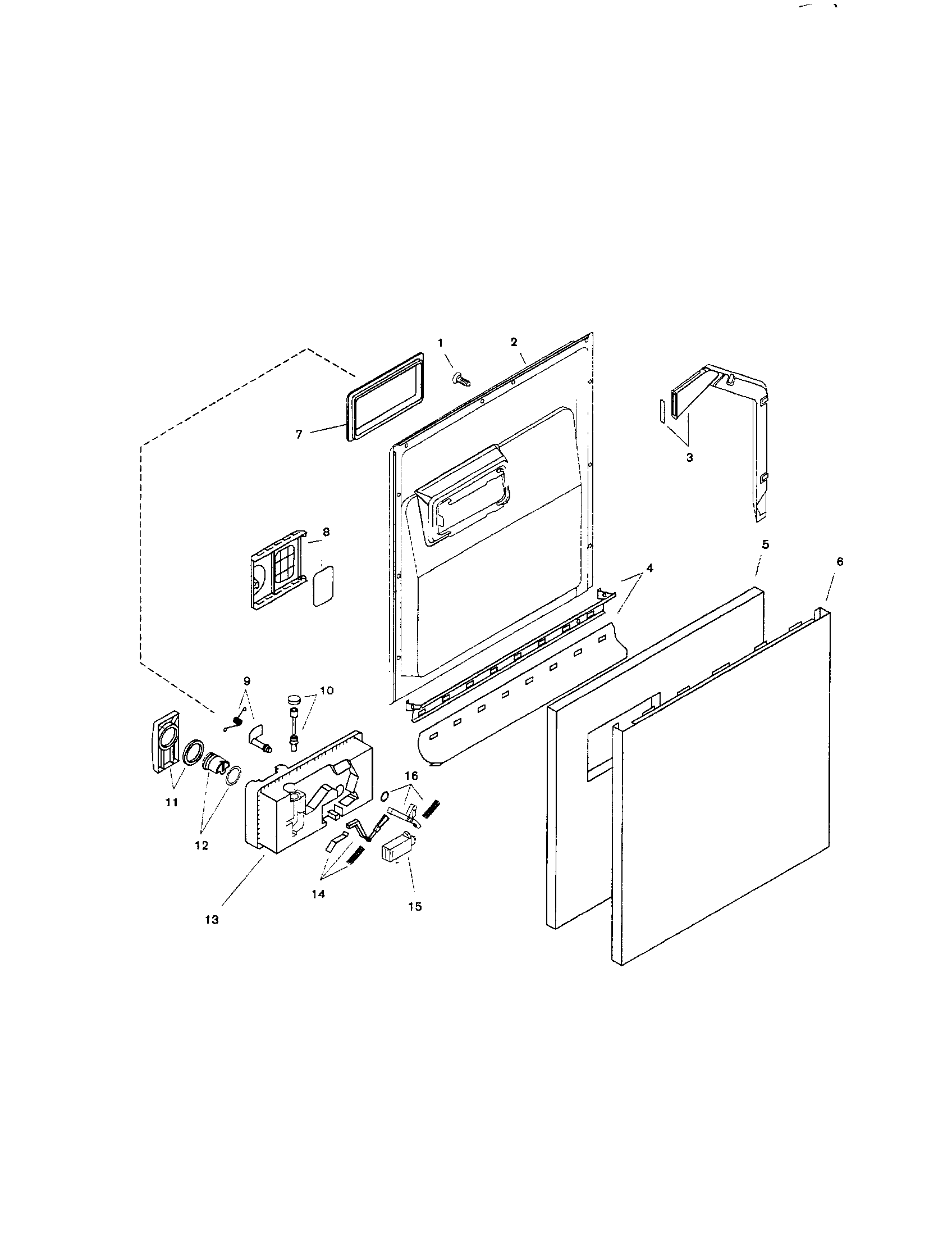 Bosch SHU4306UC/06 (FD 7705-7912) door assembly diagram