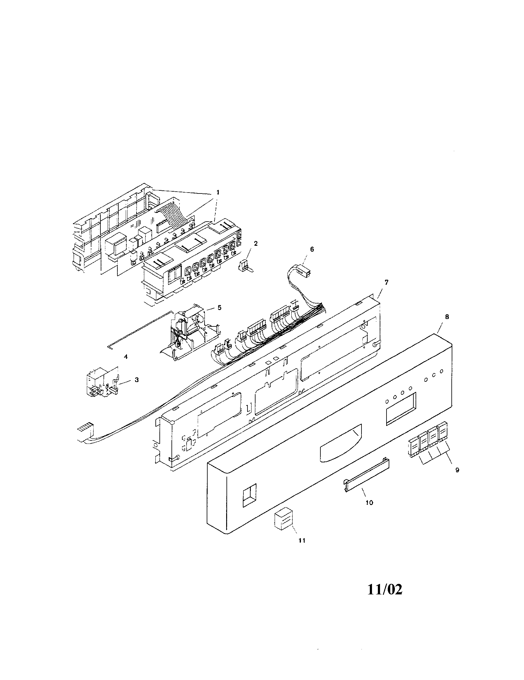 Bosch SHU4312UC/06 (FD 7701-7912) fascia panel diagram