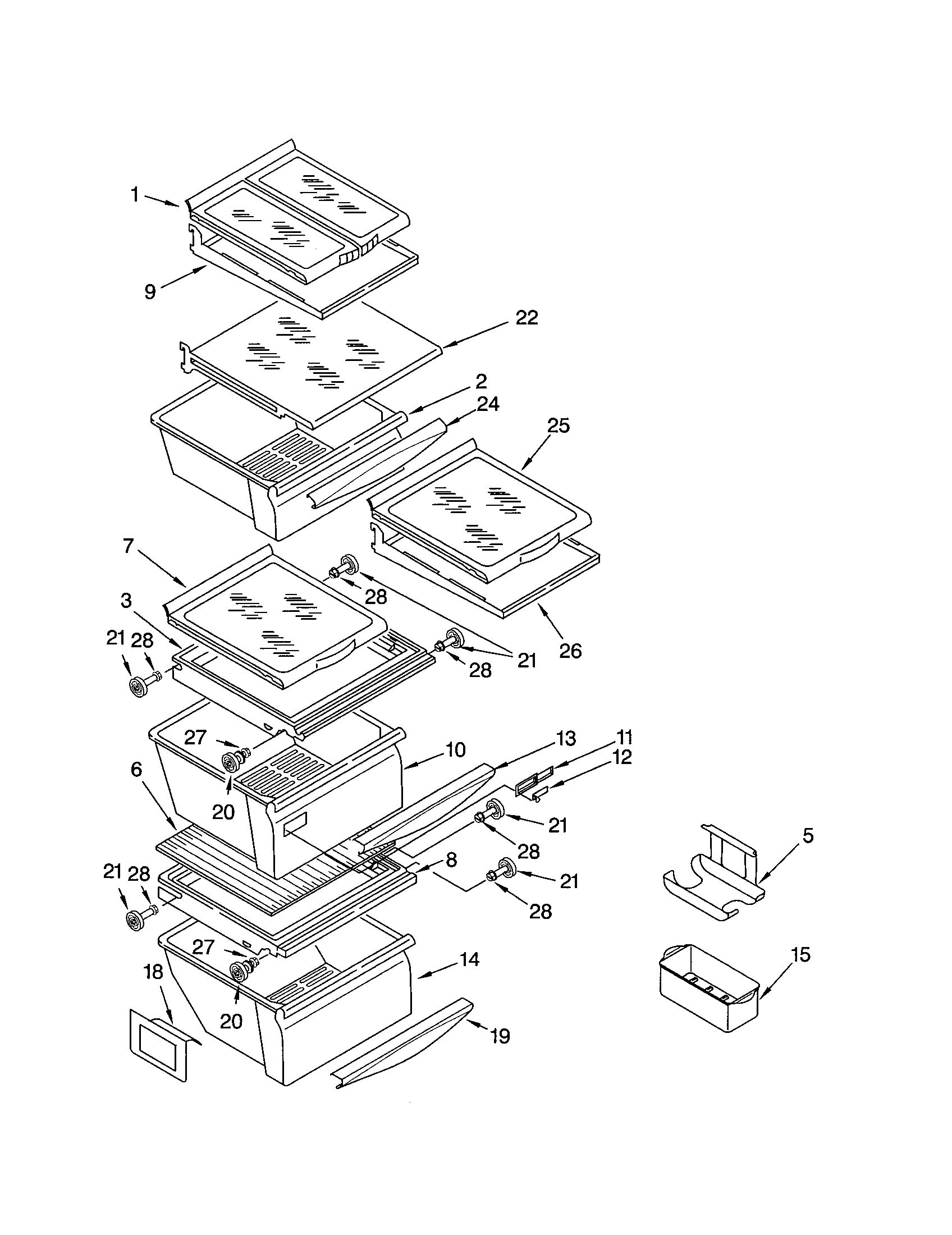 Kenmore 10652604100 refrigerator shelf diagram