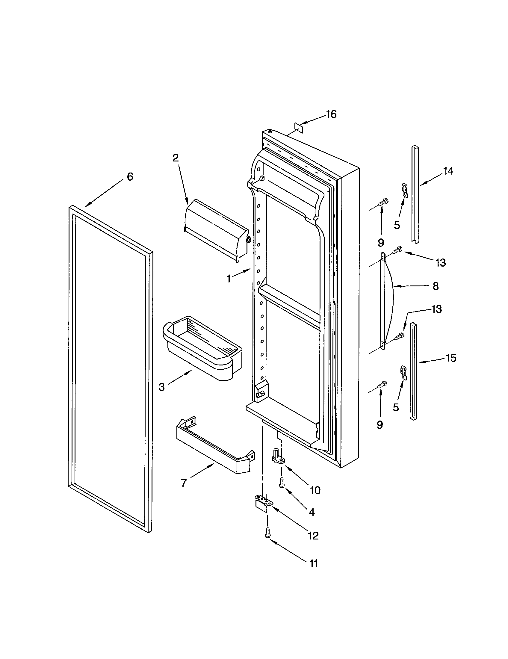 Kenmore 10652604100 refrigerator door diagram