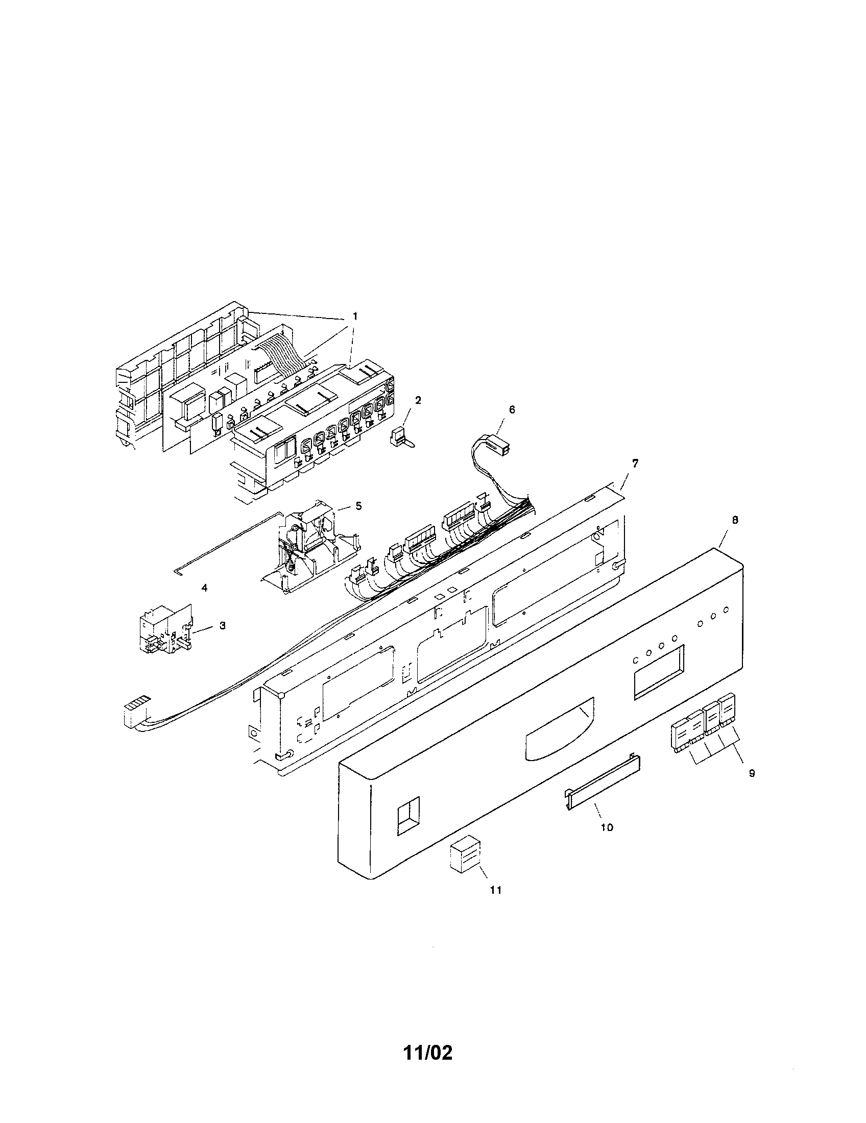 Bosch SHU4312UC/11 (FD 8001-8003) fascia panel diagram