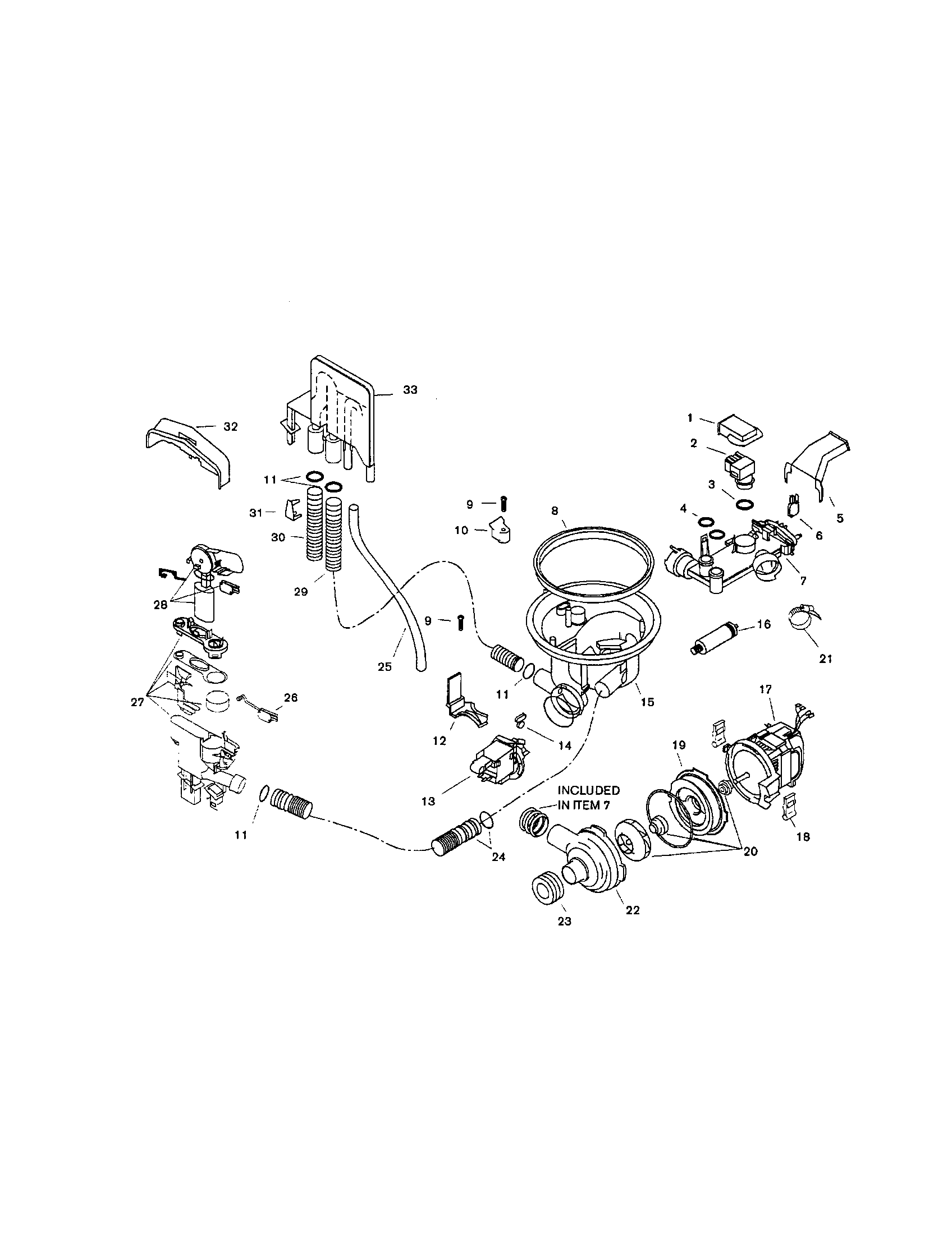 Bosch SHU4312UC/11 (FD 8001-8003) component assemblies diagram
