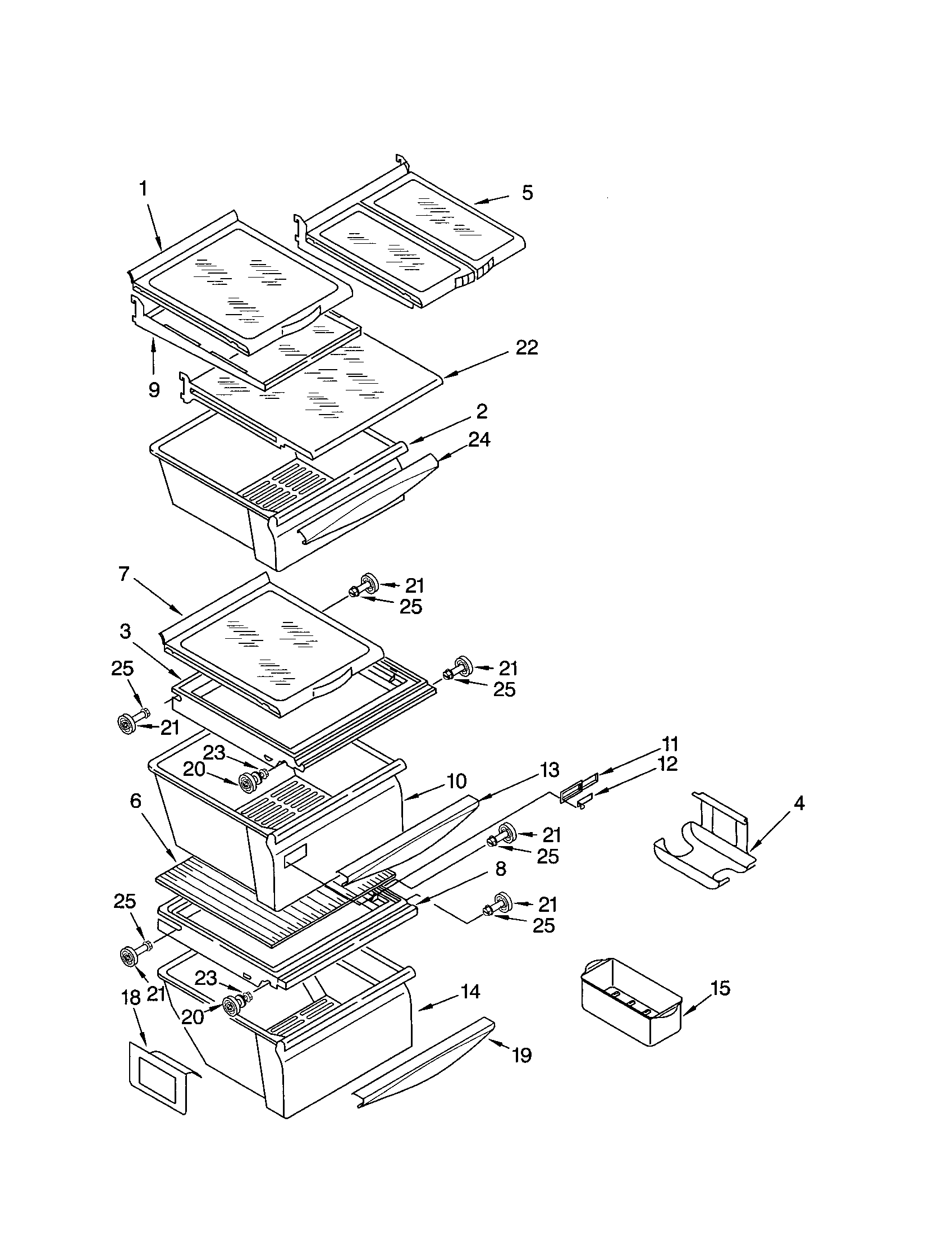 Kenmore 10652204100 refrigerator shelf diagram