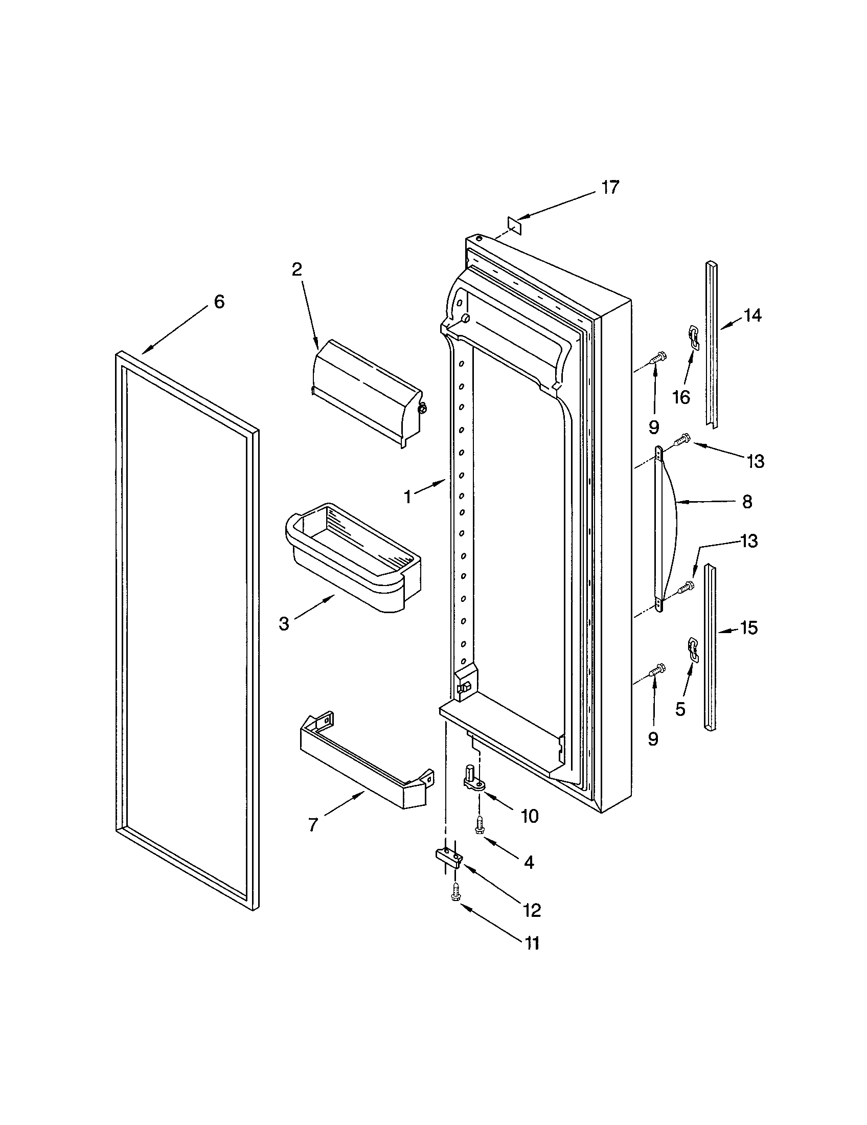 Kenmore 10652204100 refrigerator door diagram