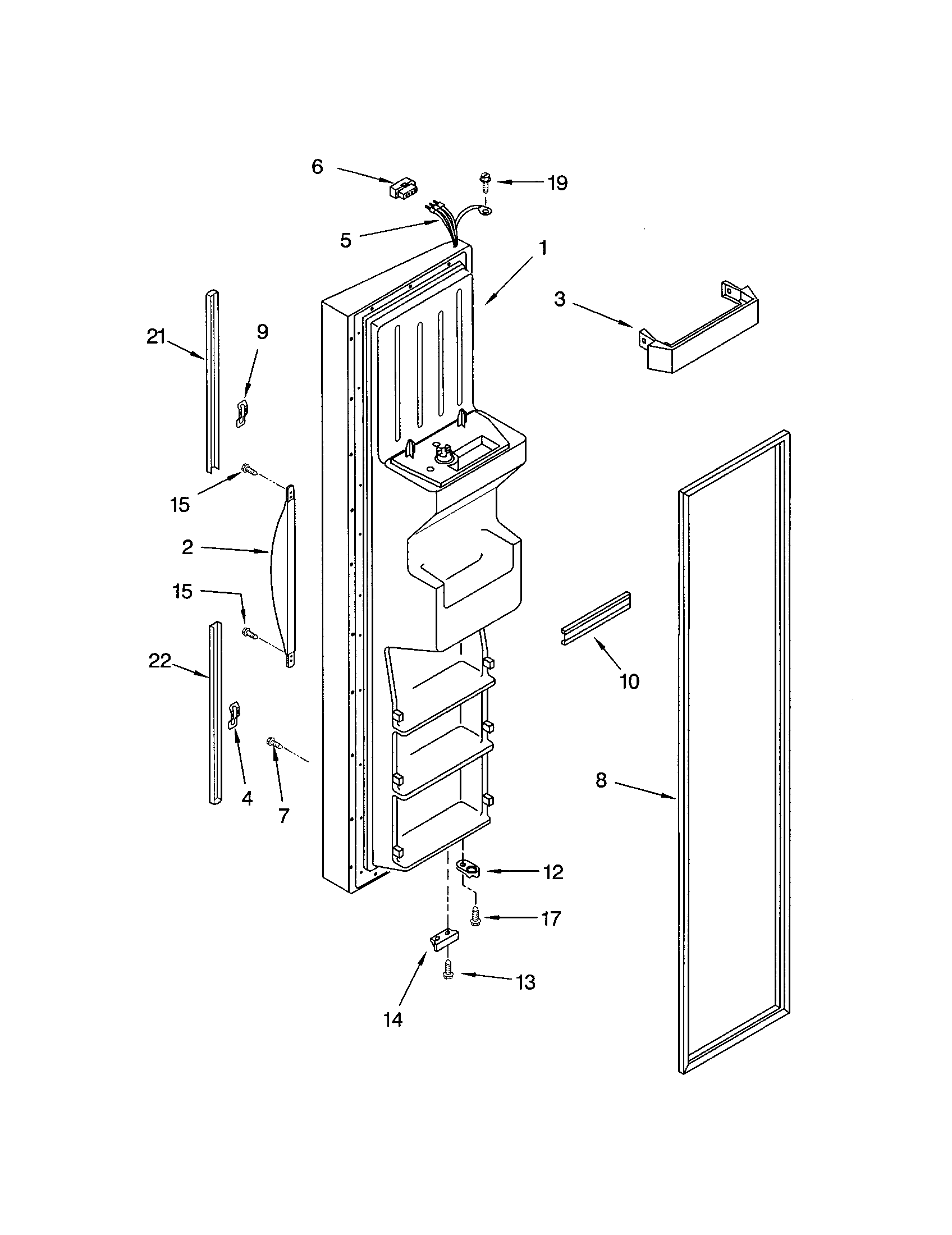 Kenmore 10652204100 freezer door diagram