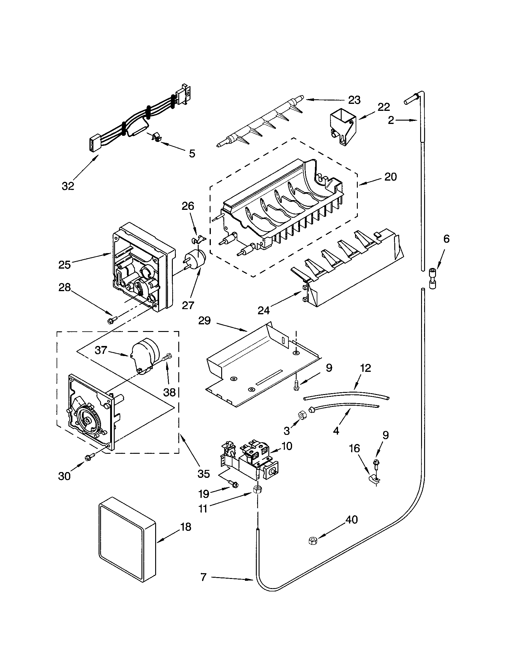 Kenmore 10652204100 icemaker diagram