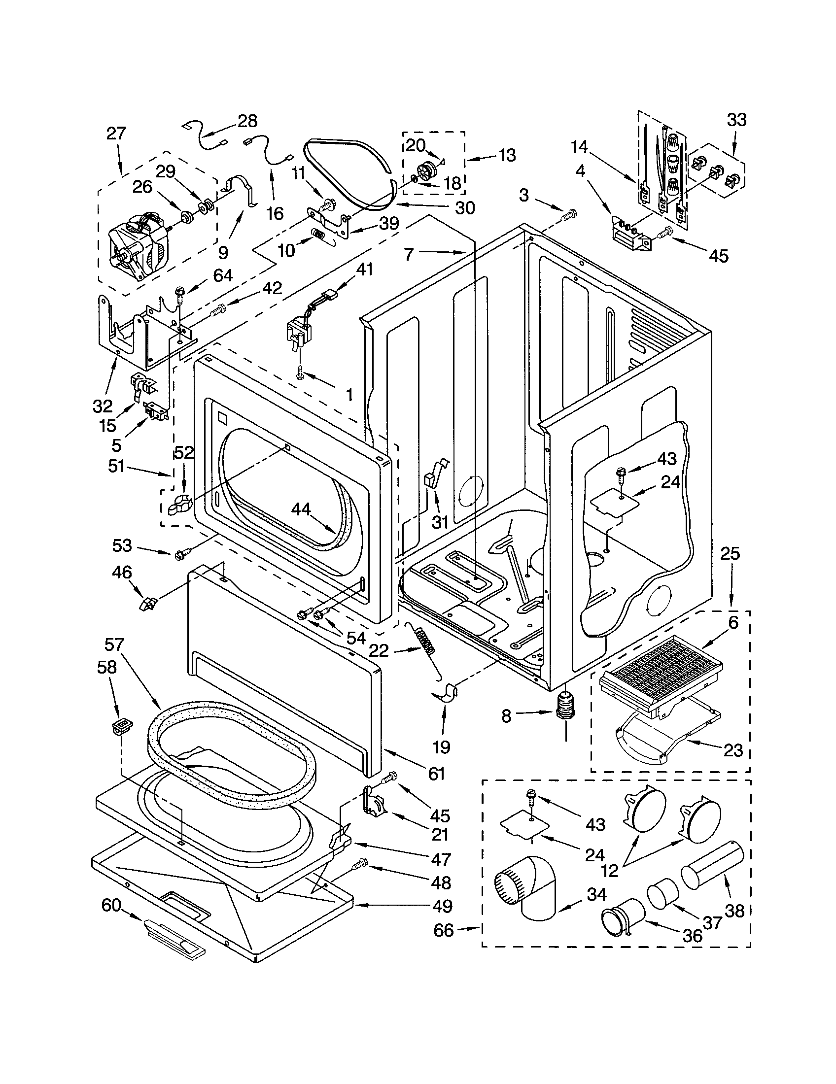 Kenmore 11063052102 cabinet diagram