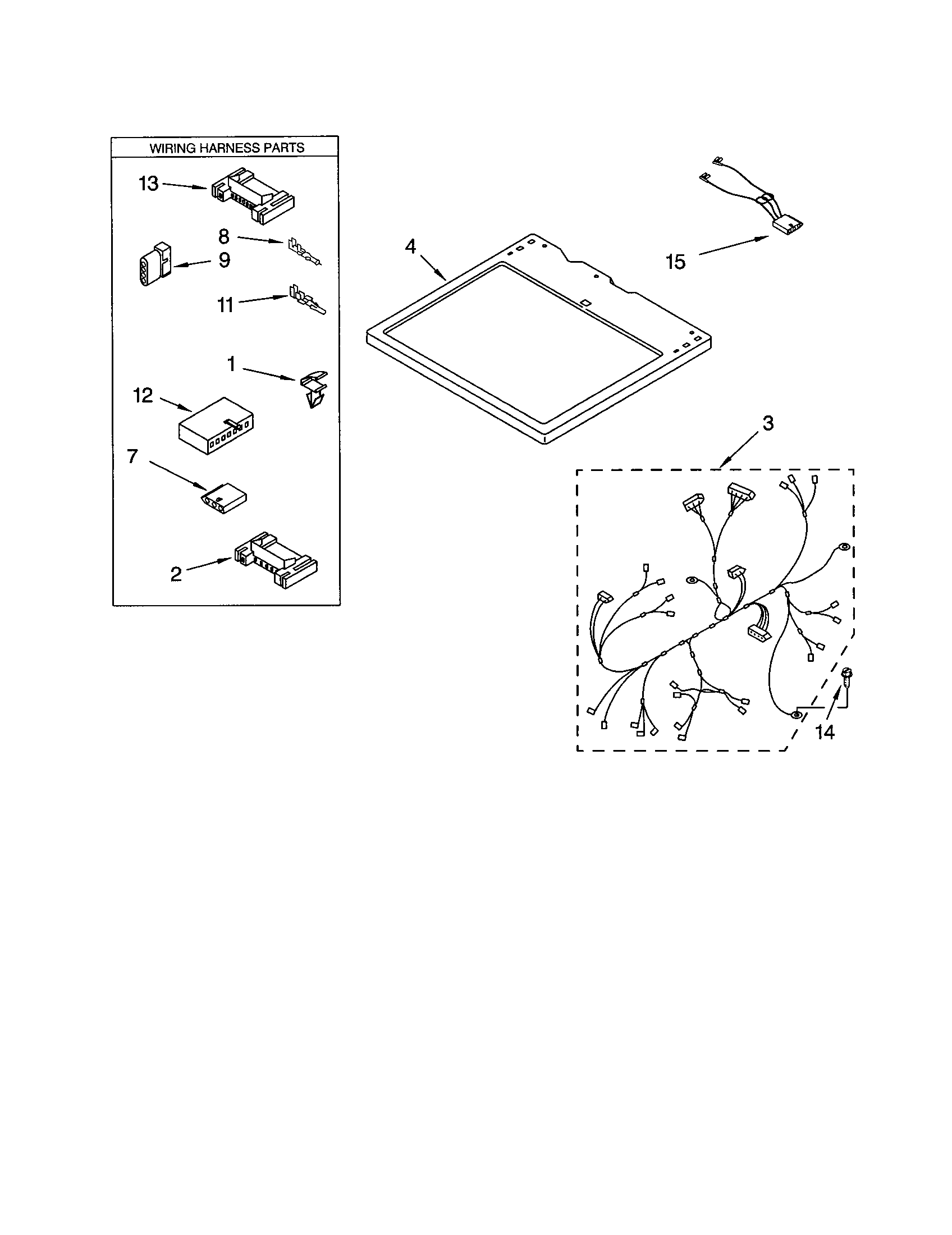 Kenmore 11063052102 dryer top diagram