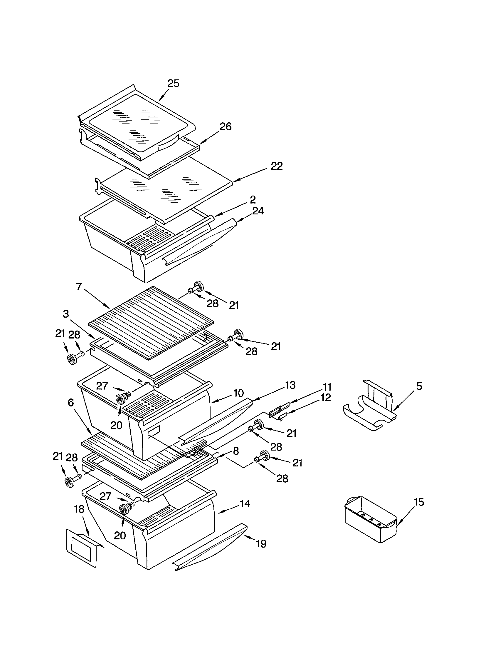 Kenmore 10652699100 refrigerator shelf diagram