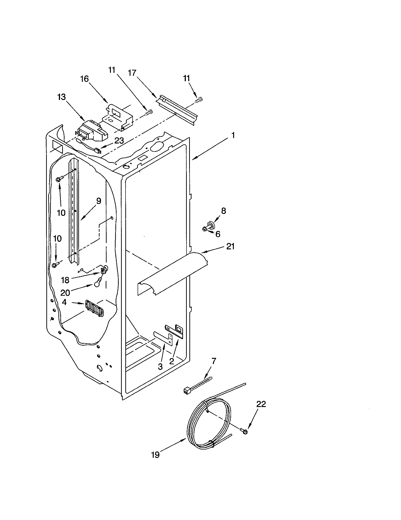 Kenmore 10652709100 refrigerator liner diagram
