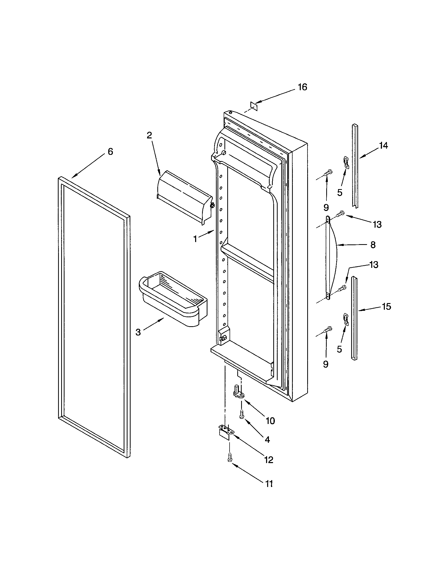 Kenmore 10652709100 refrigerator door diagram