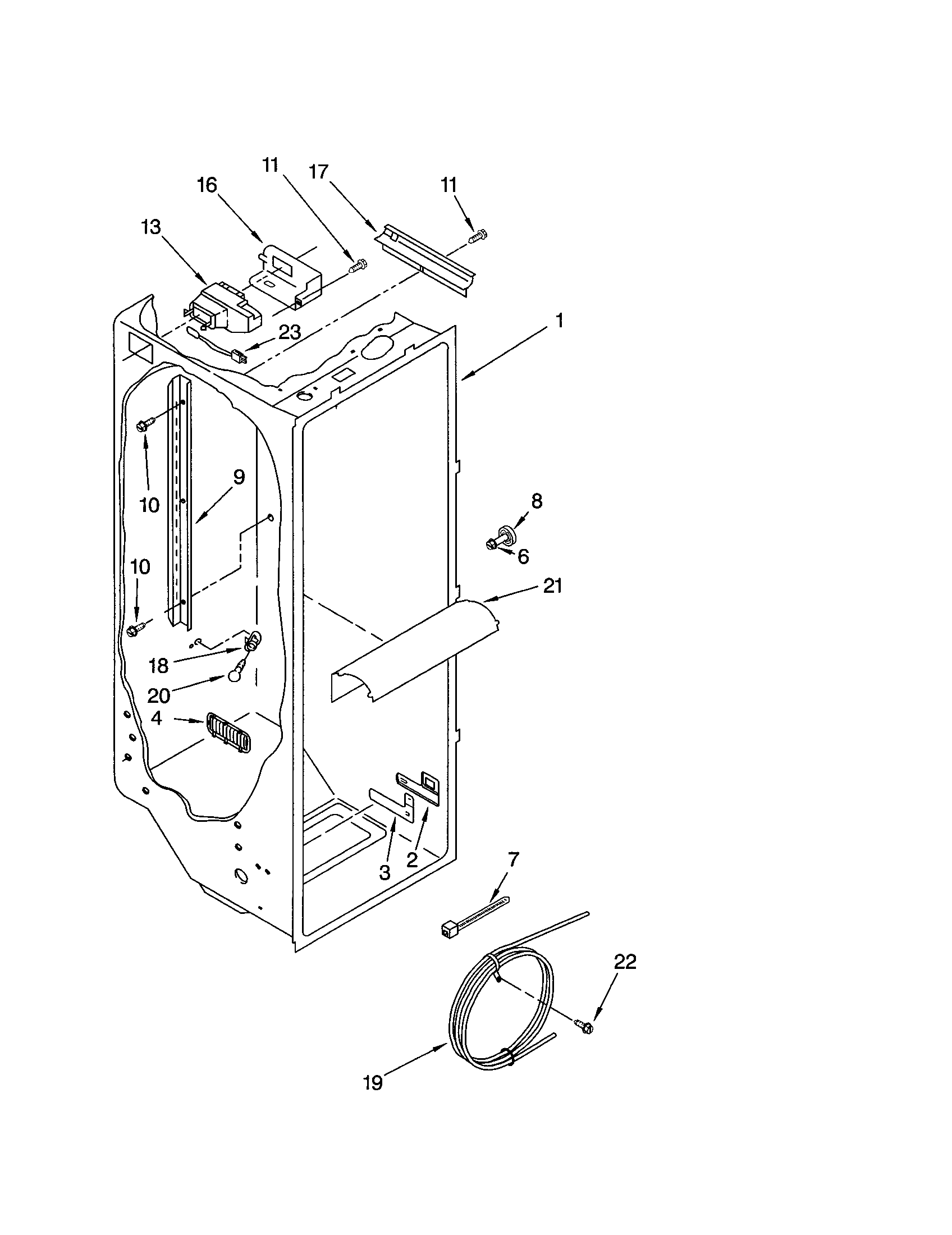 Kenmore 10652793100 refrigerator liner diagram