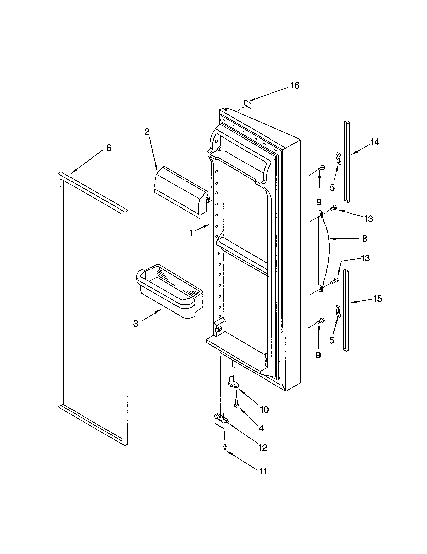 Kenmore 10652793100 refrigerator door diagram