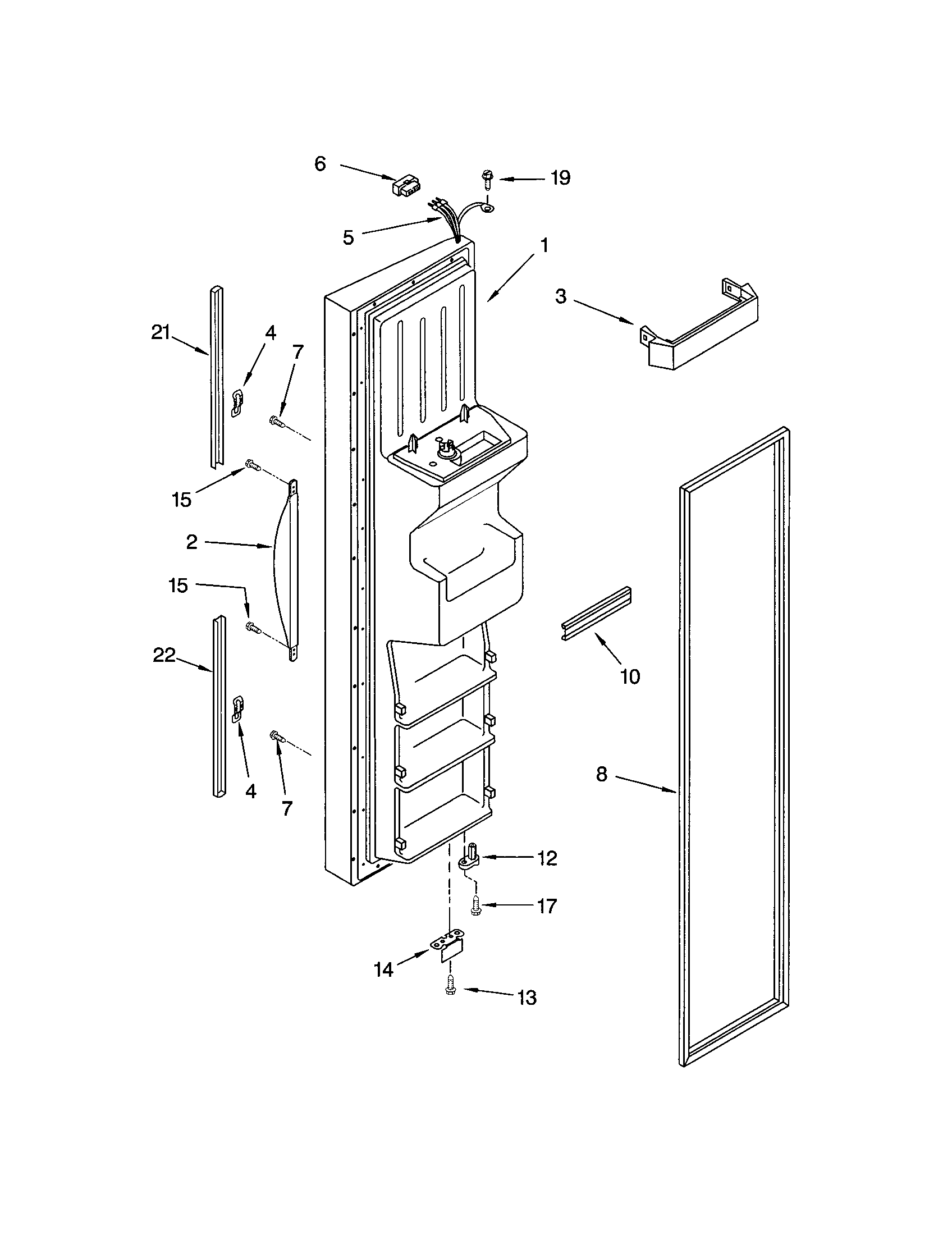 Kenmore 10652793100 freezer door diagram