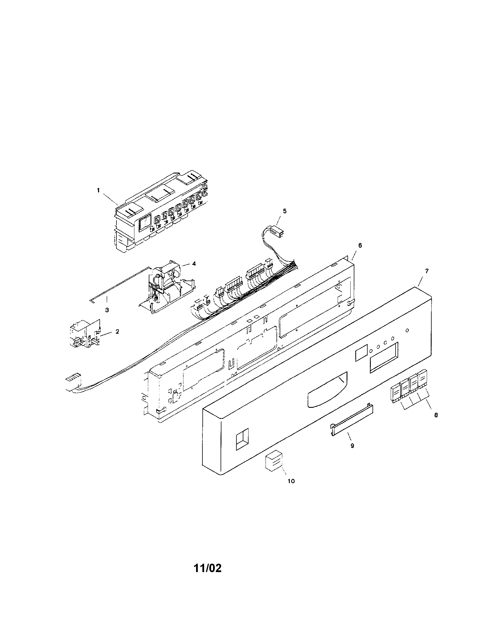 Bosch SHU4326UC/12 fascia panel diagram