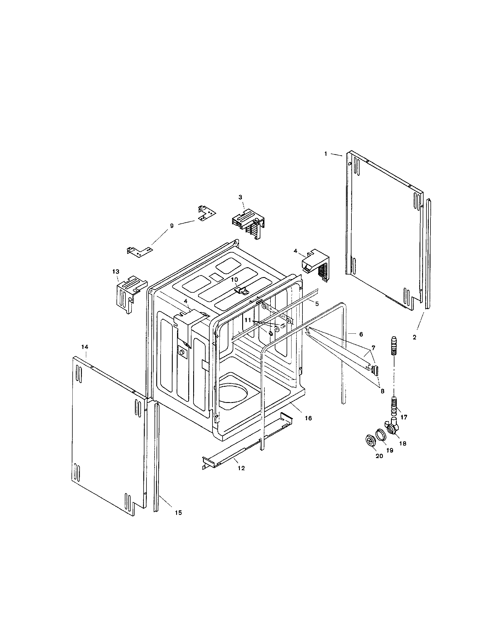 Bosch SHU4326UC/12 tank assembly diagram