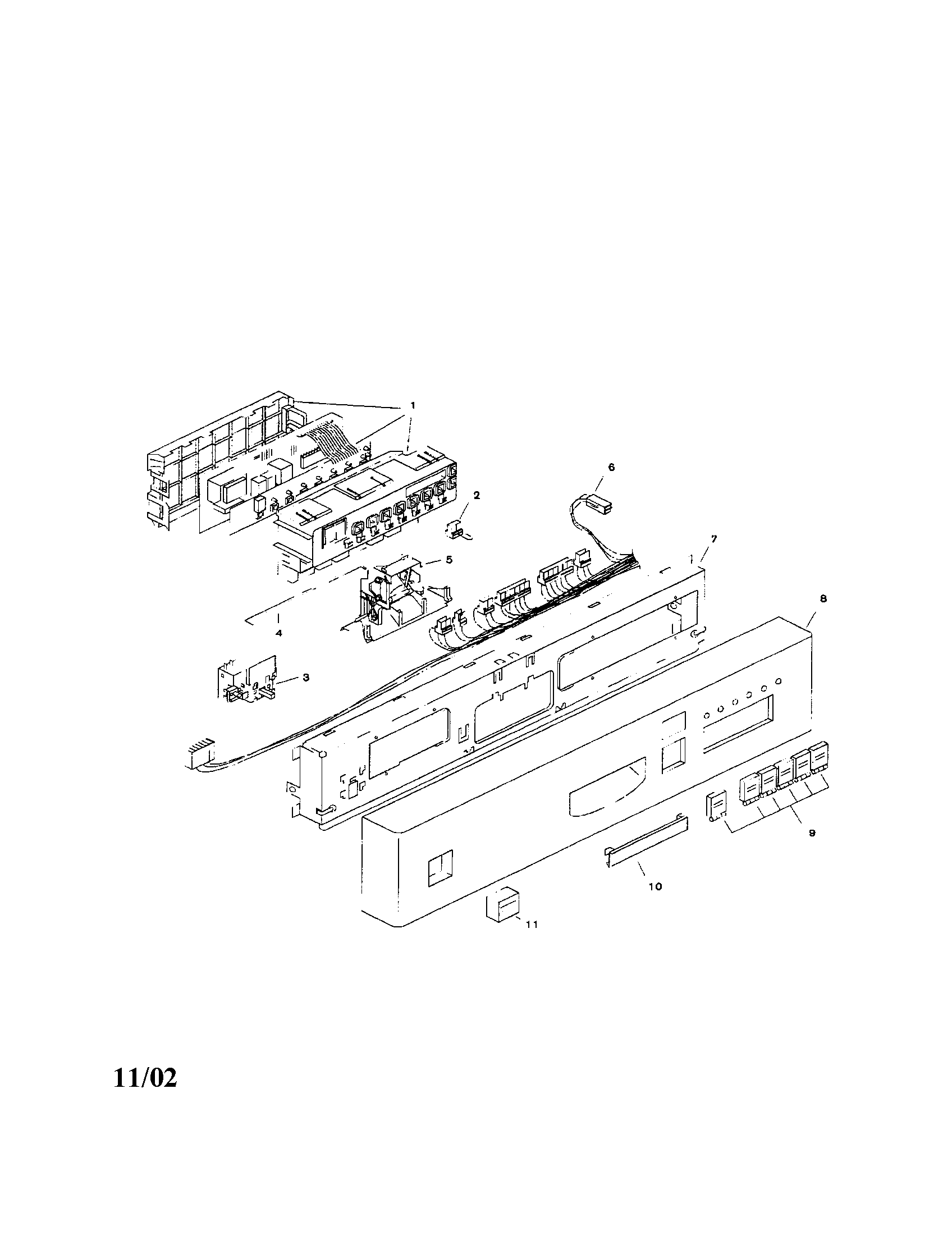 Bosch SHU5304UC/11 (FD 8001-8003) fascia panel diagram