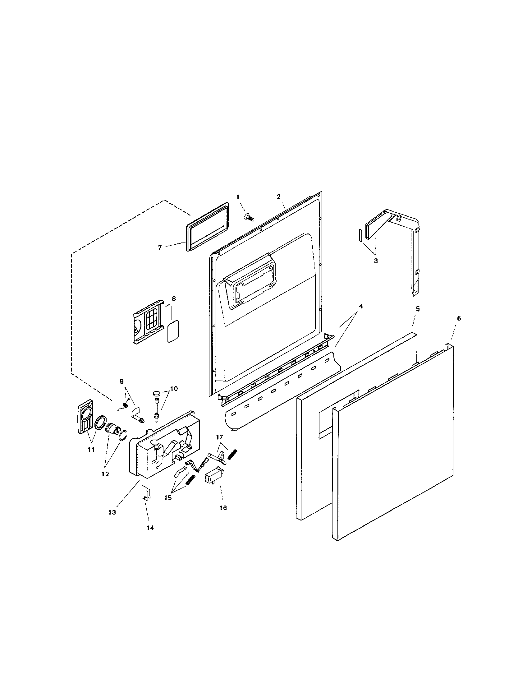 Bosch SHU5304UC/11 (FD 8001-8003) door assembly diagram