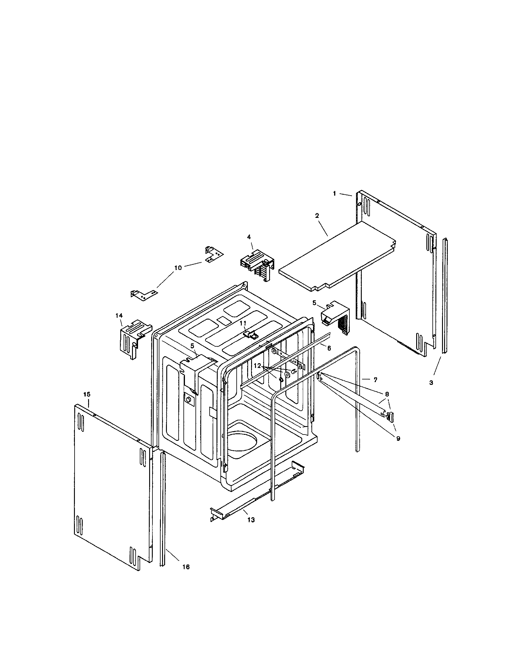 Bosch SHU5304UC/11 (FD 8001-8003) tank assembly diagram