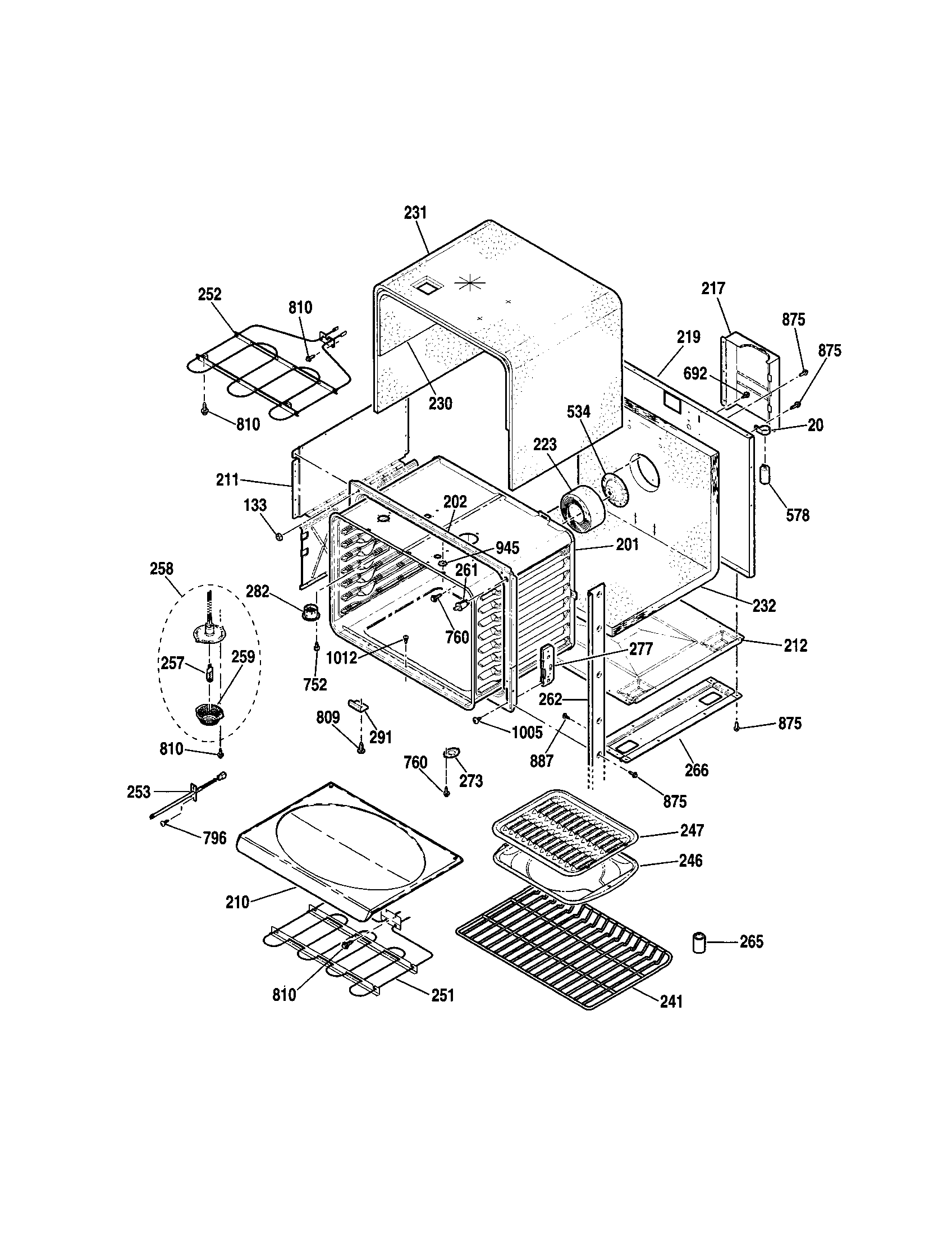 Kenmore 91149059200 upper body diagram