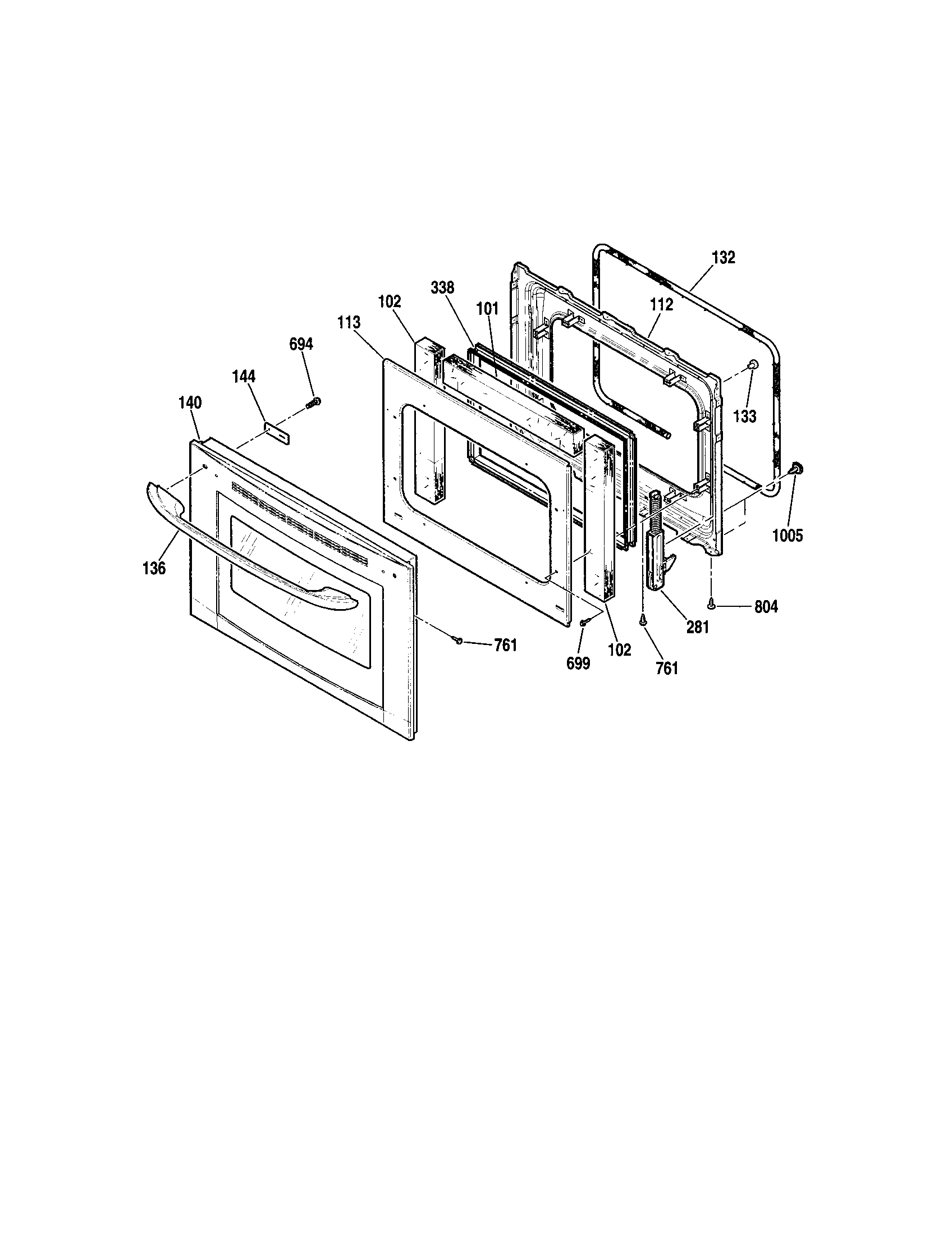 Kenmore 91149059200 door - 911.49052200/4200/9200 diagram