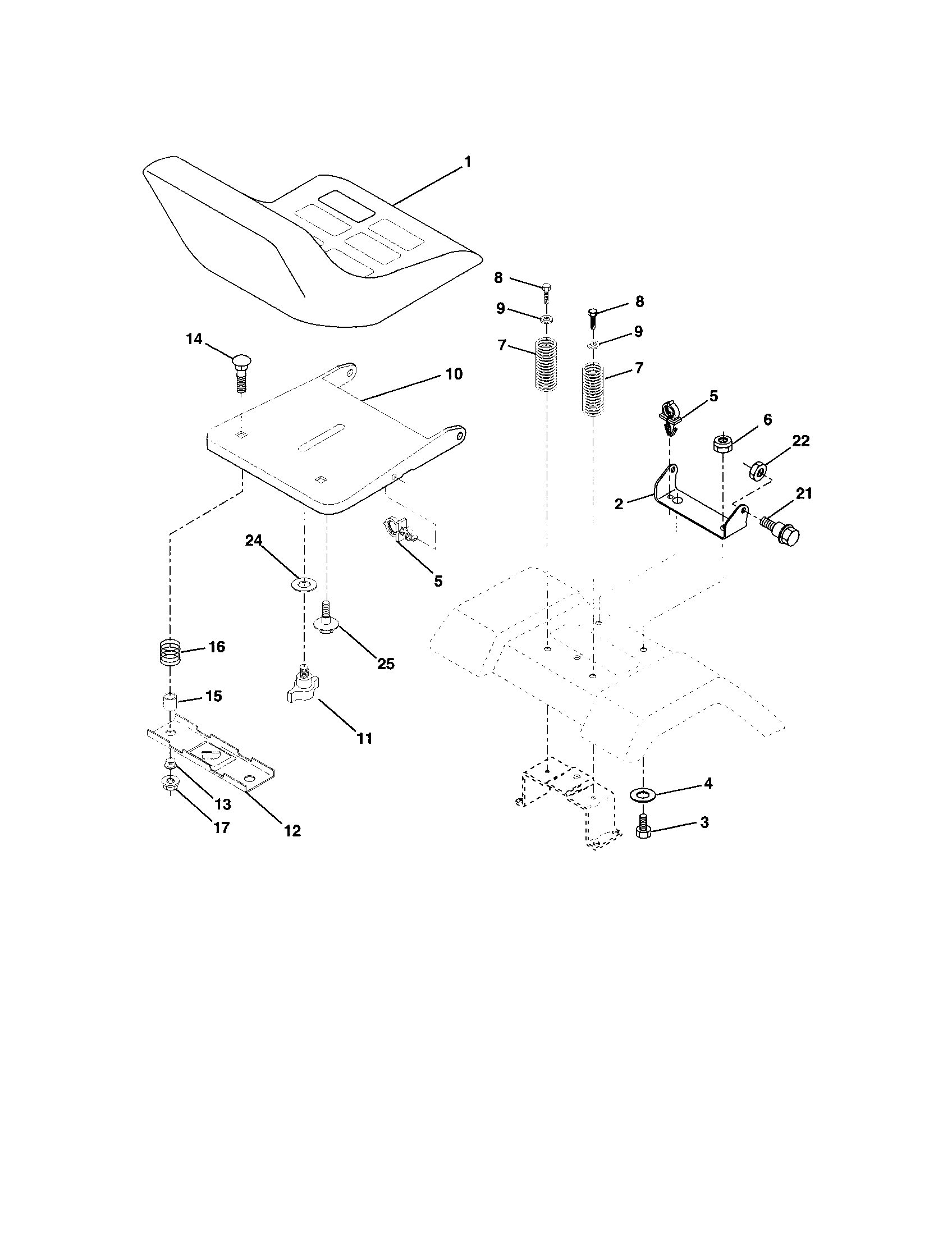 Craftsman 917272350 seat assembly diagram