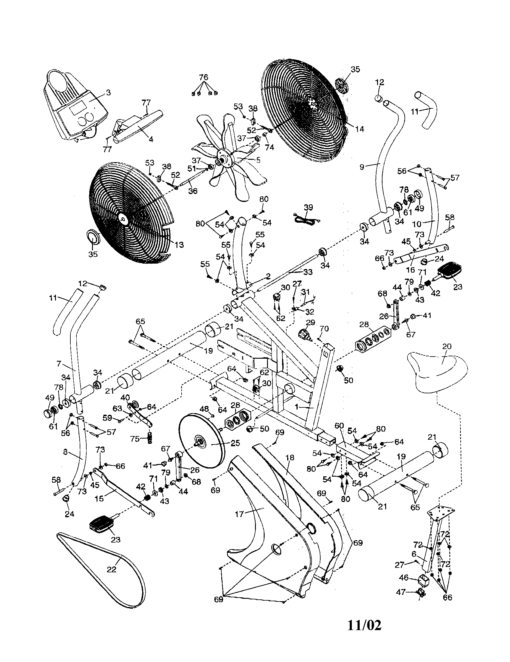 Proform PFEX25121 whirlwind diagram