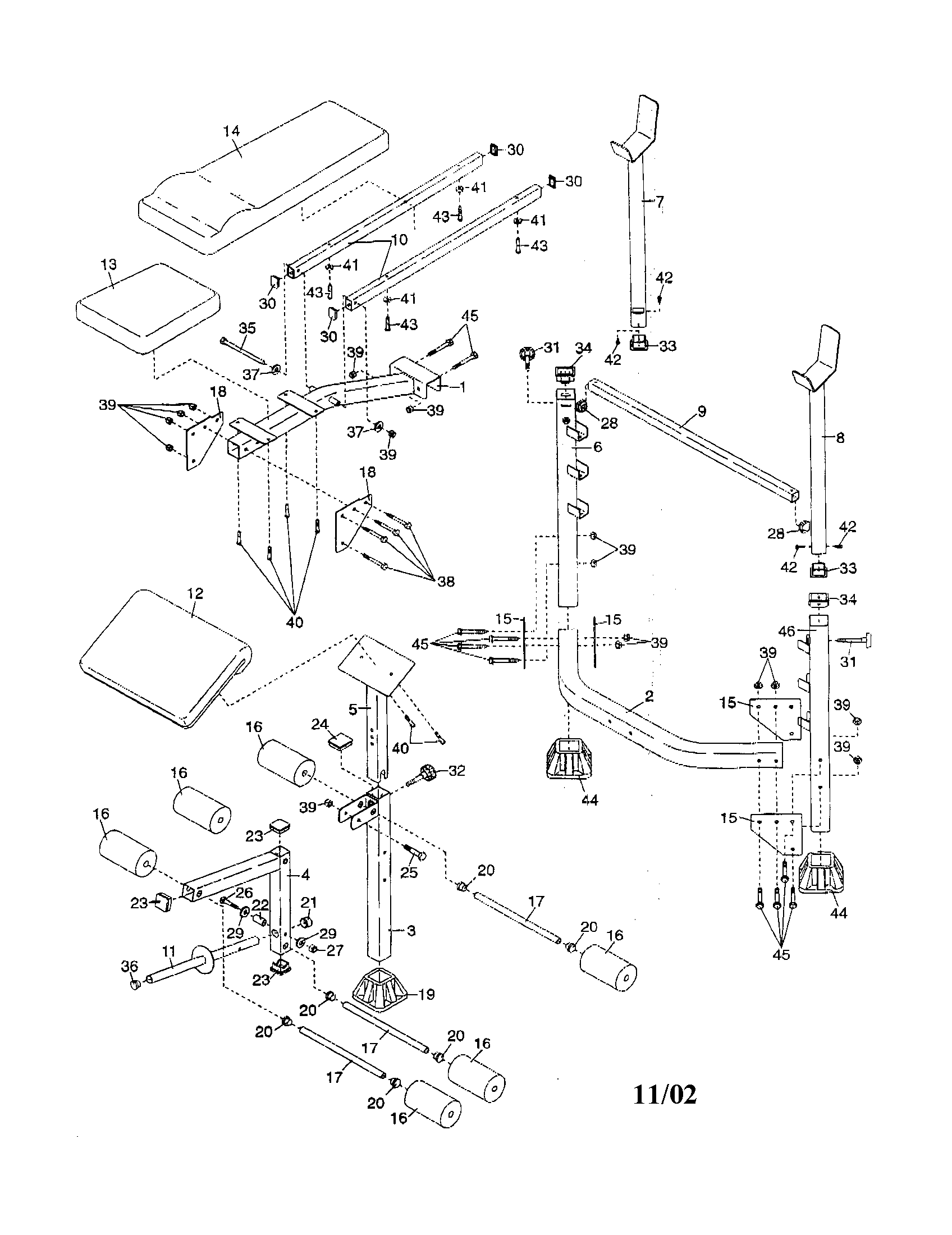 Weider WEBE14420 weight system diagram