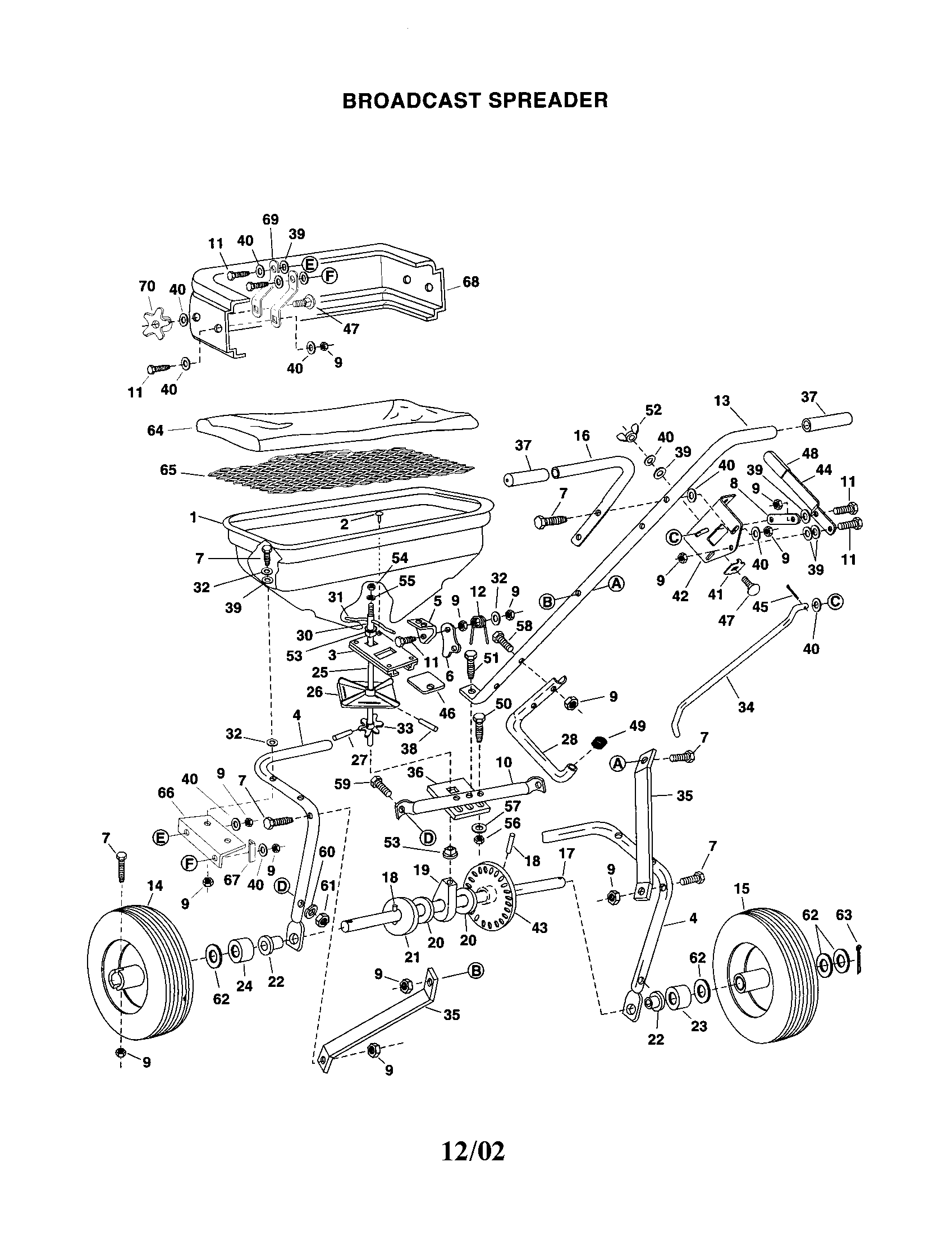 Agri-Fab 45-02102-101 broadcast spreader diagram