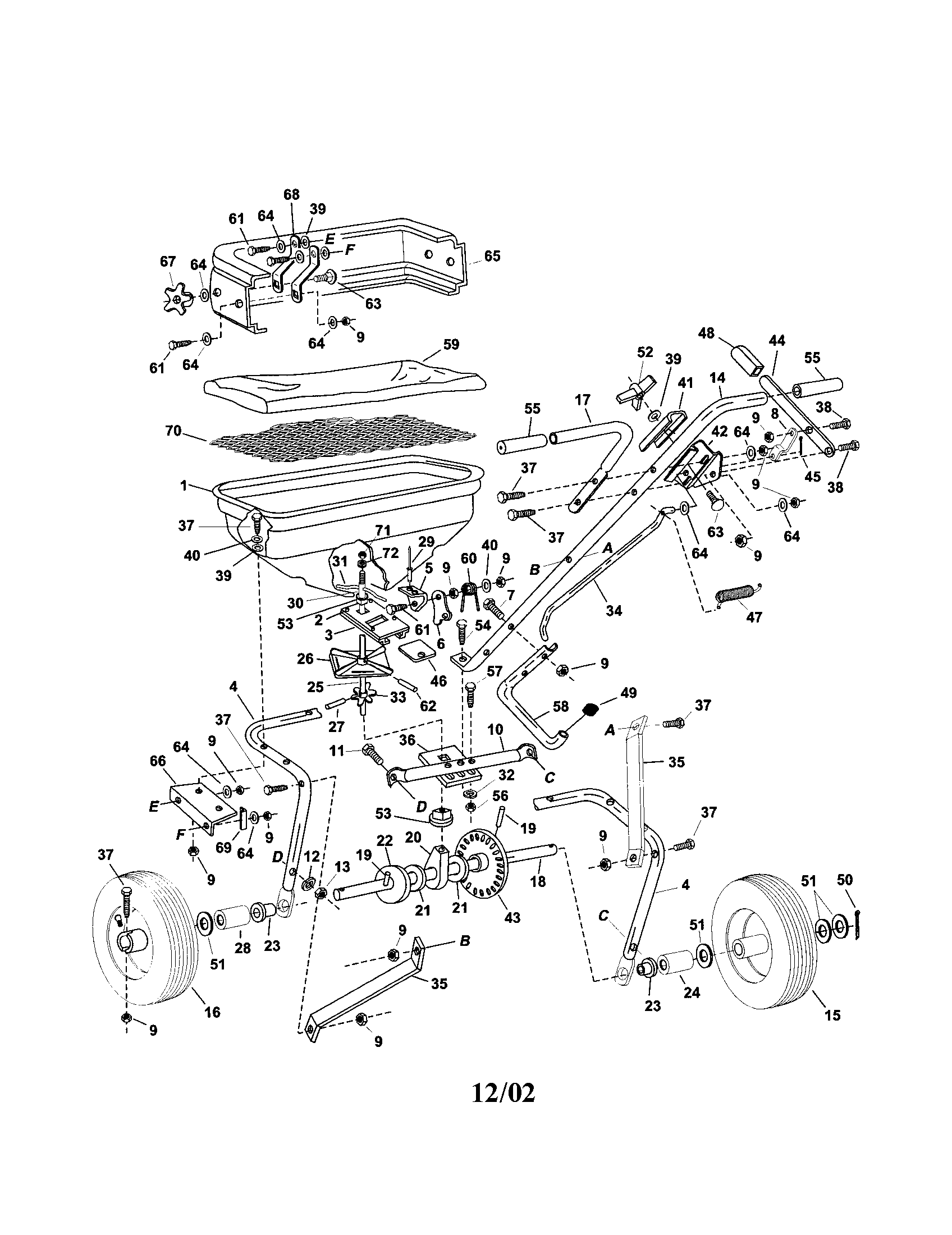 Agri-Fab 45-02101-101 broadcast spreader diagram