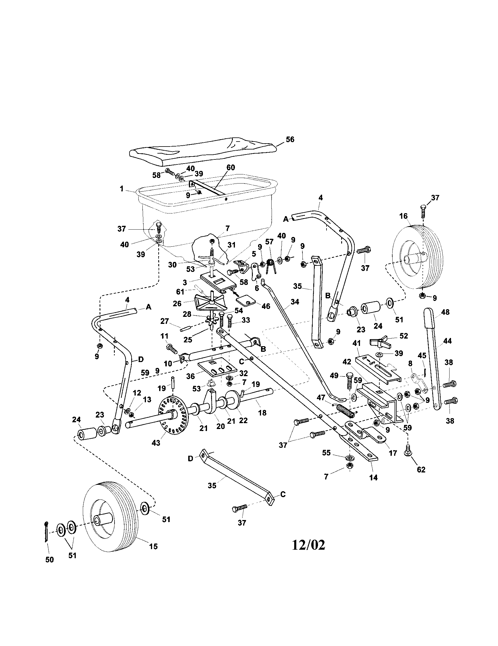 Agri-Fab 45-01871 broadcast spreader diagram