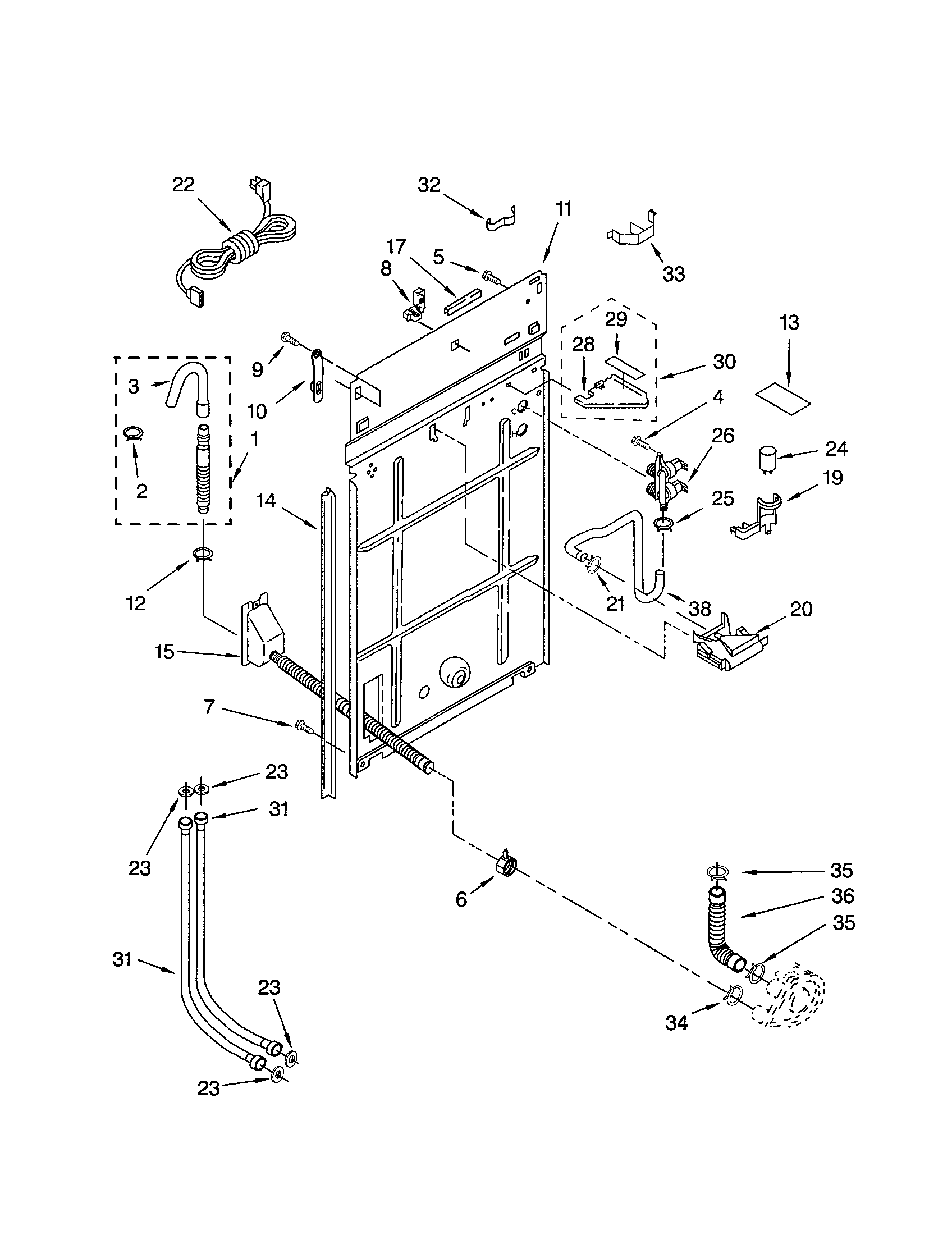 Kenmore 11024924200 rear panel diagram