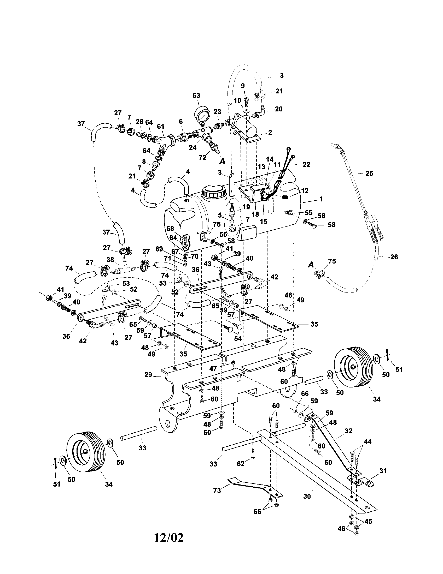 Agri-Fab 45-02371 25 gallon sprayer diagram