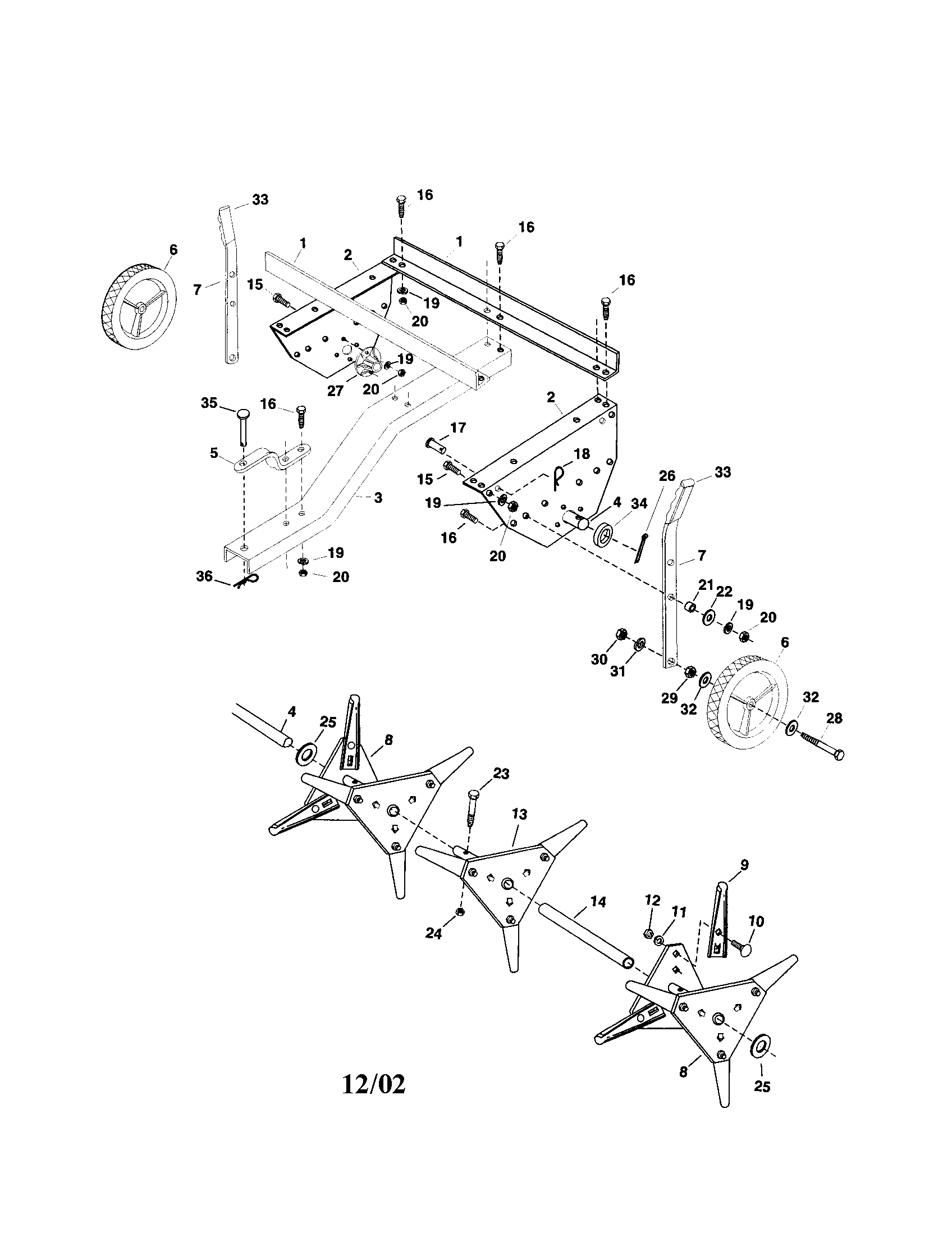 Agri-Fab 45-02391 lawn aerator diagram