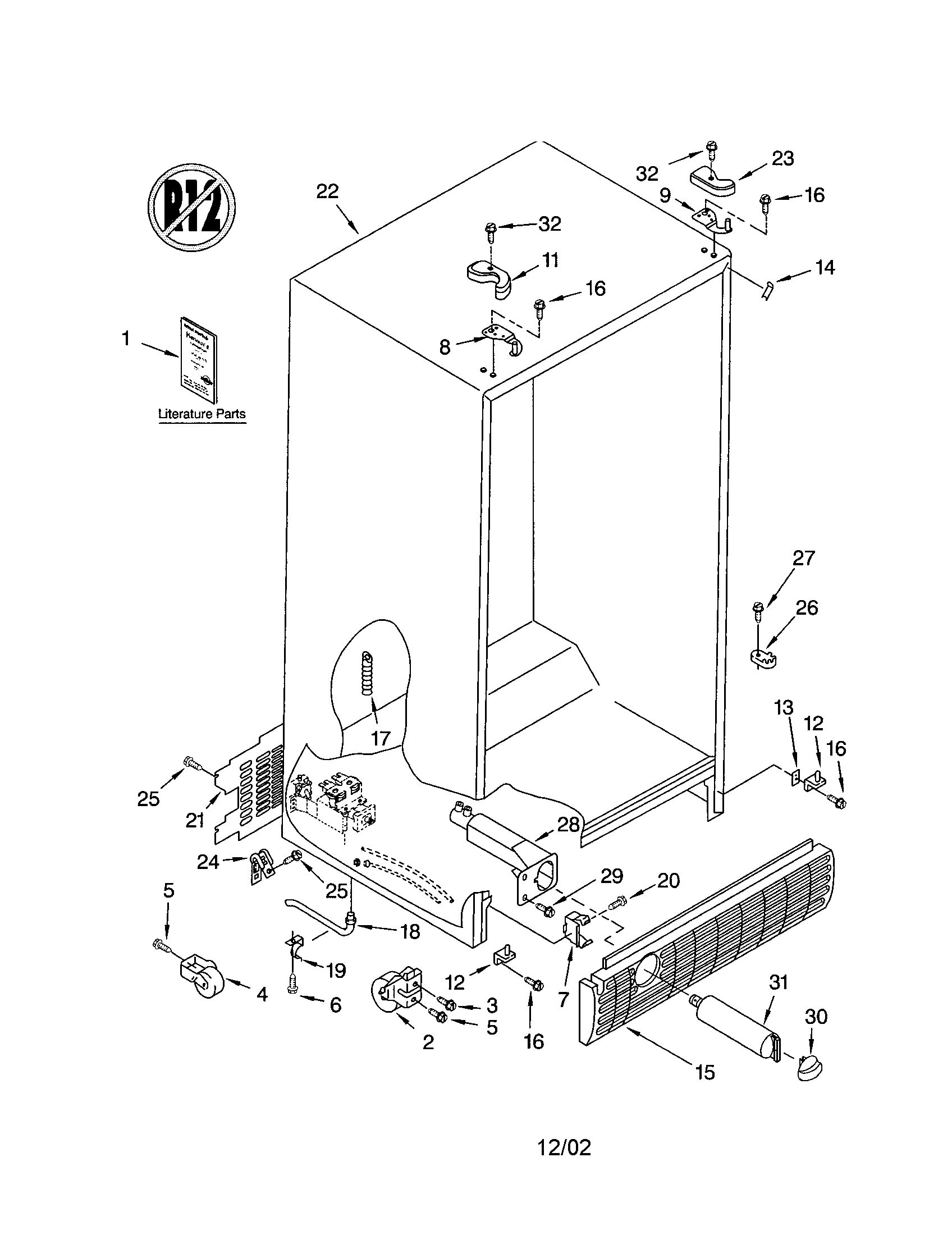 Kenmore 10653270300 cabinet diagram