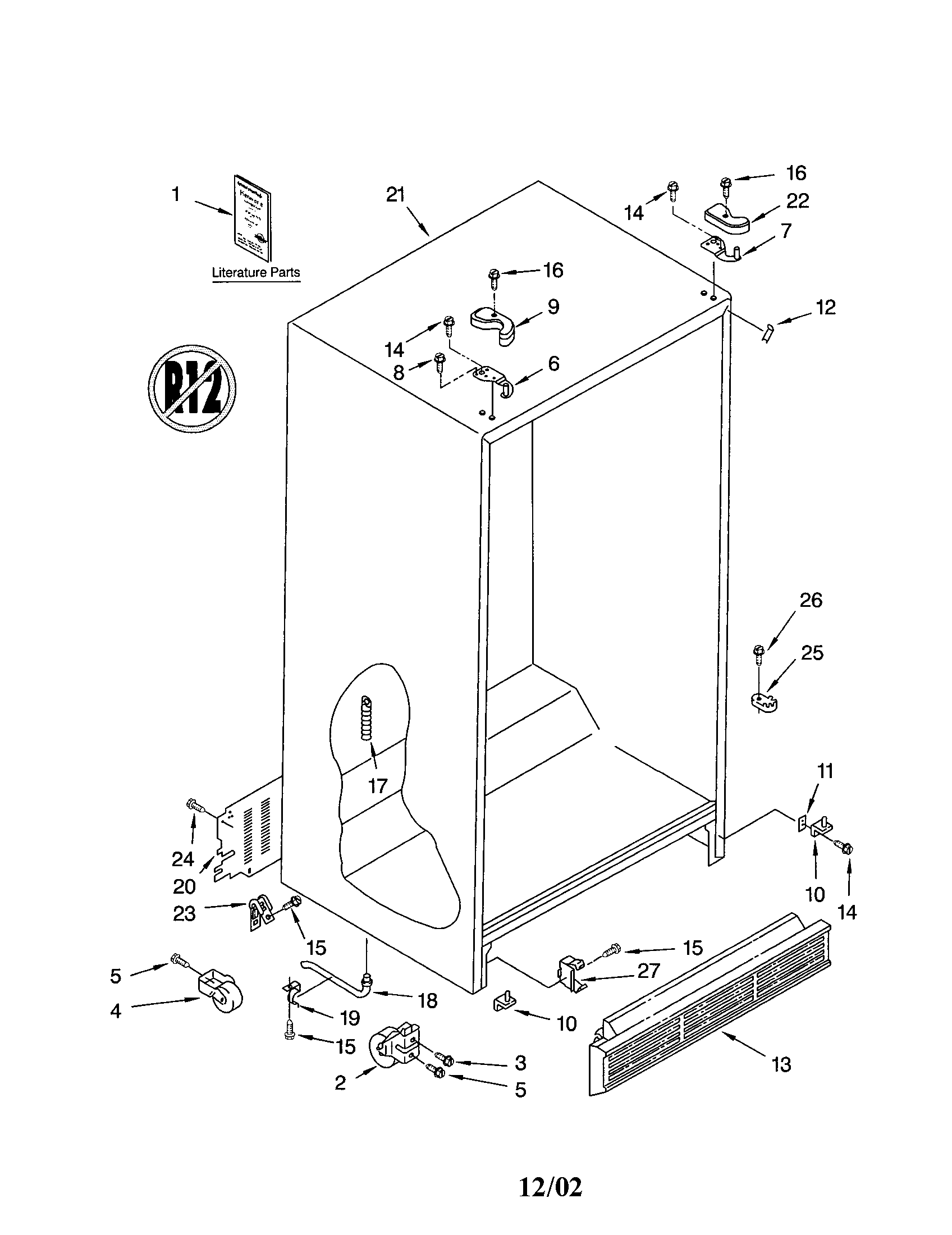 Kenmore 10652512102 cabinet diagram