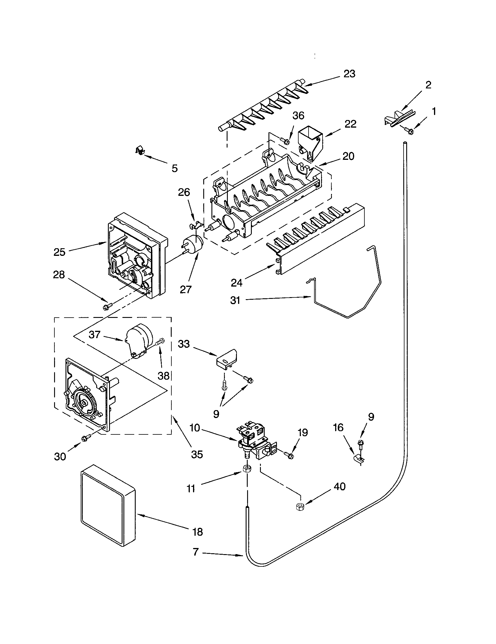 Kenmore 10652512102 icemaker diagram