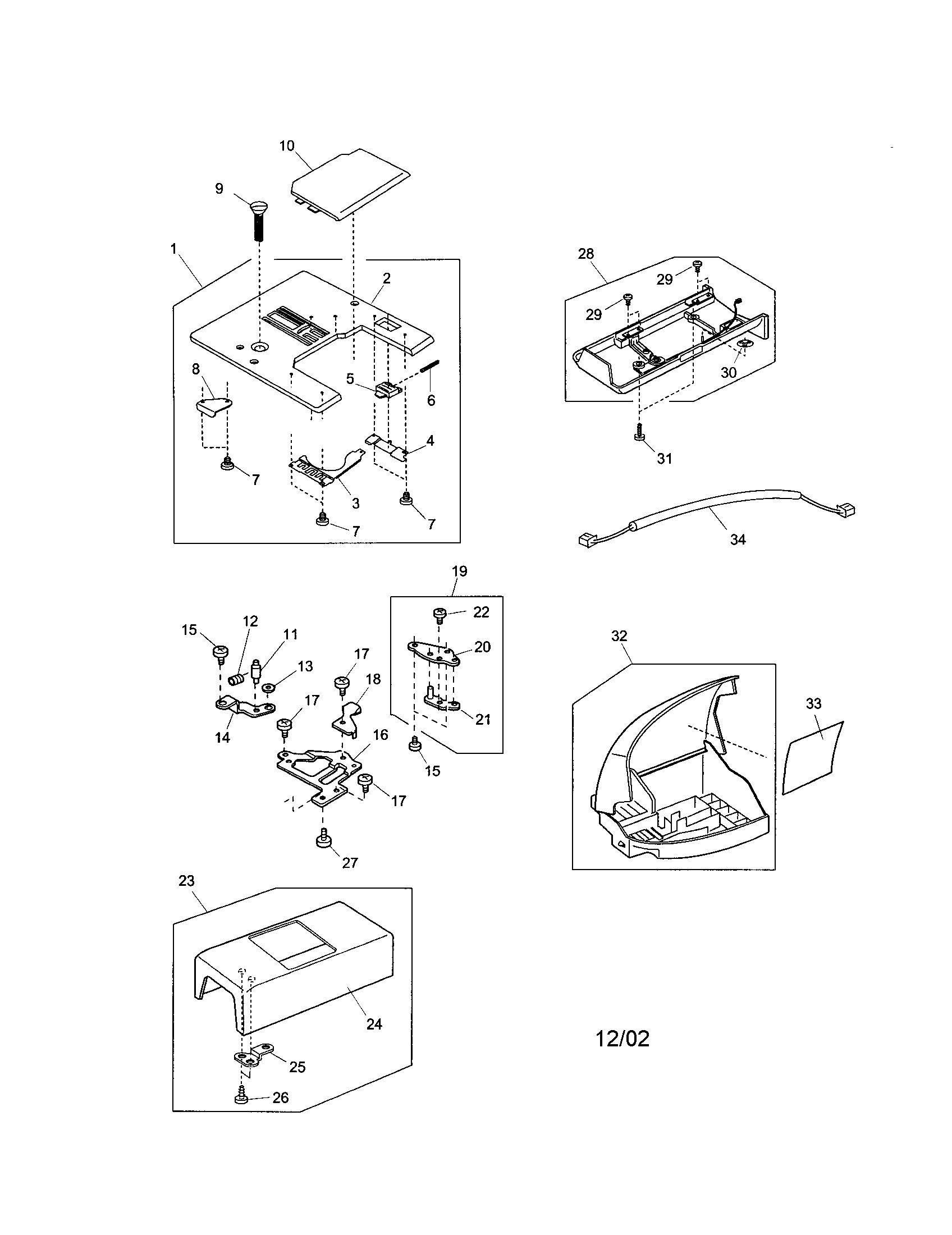 Kenmore Elite 851SR needle plate unit/hook cover plate diagram
