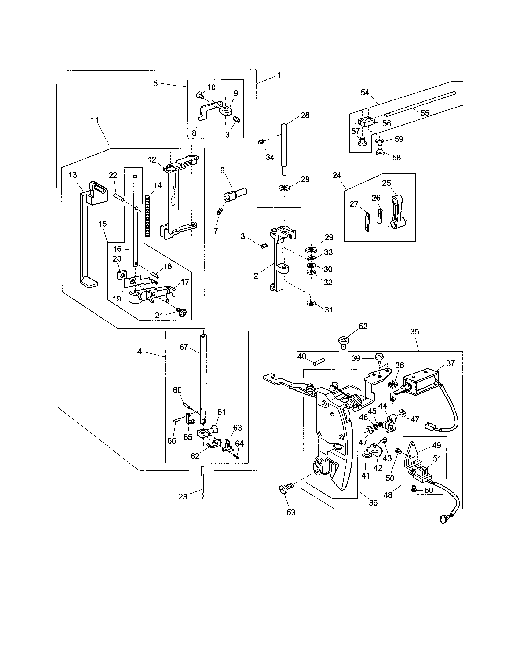 Kenmore Elite 851SR needle bar supporter unit diagram