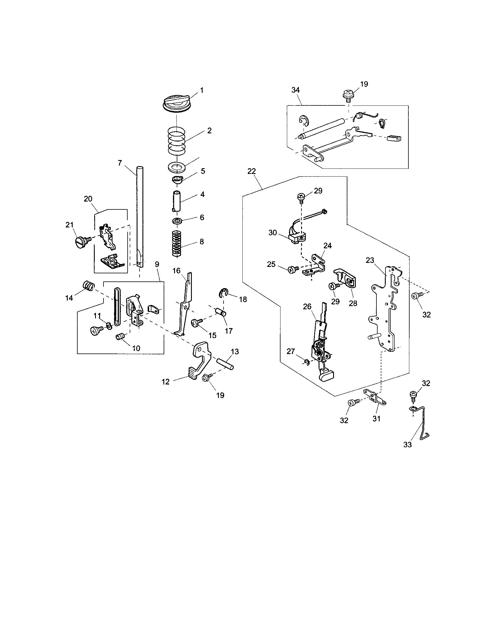 Kenmore Elite 851SR front bracket unit diagram