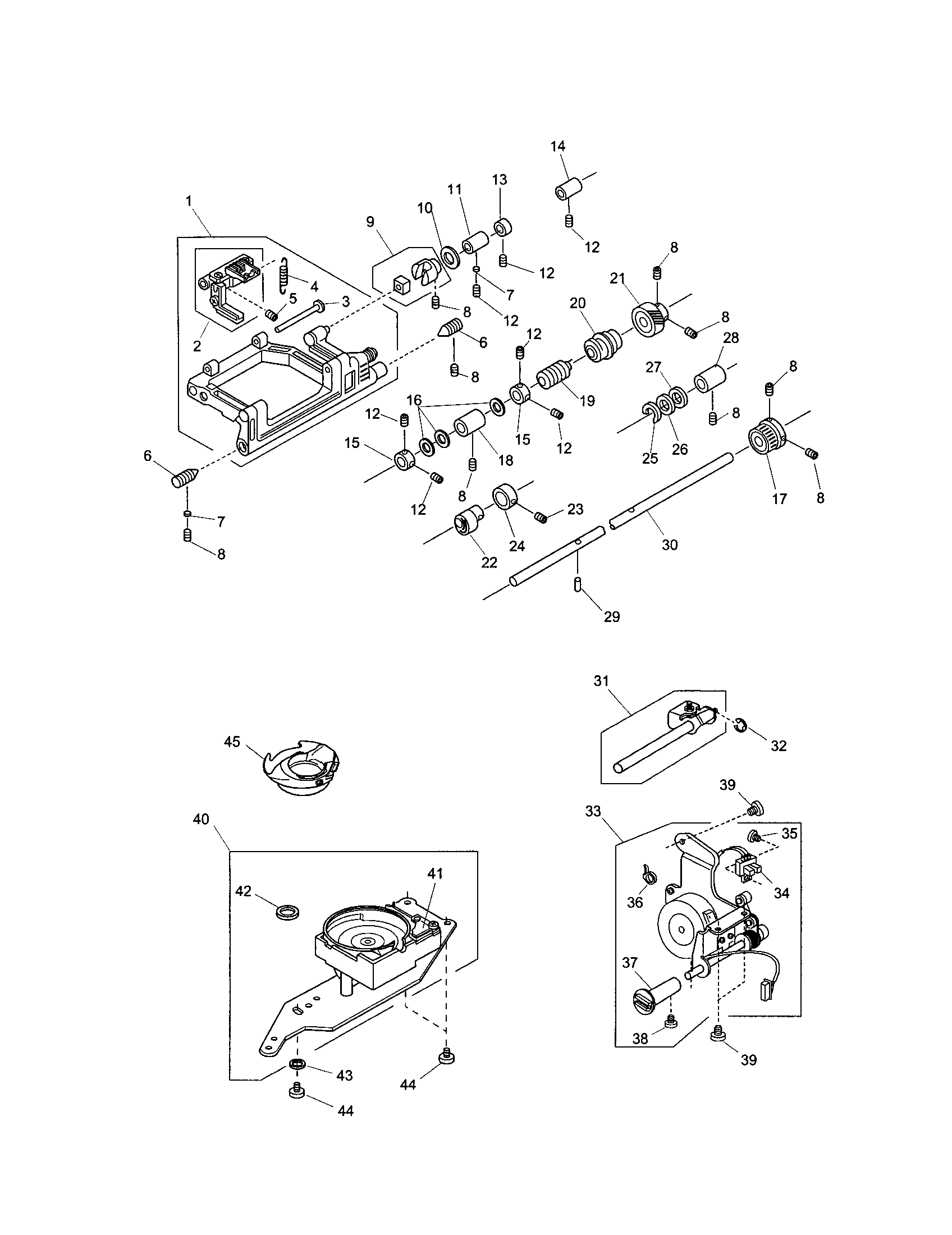 Kenmore Elite 851SR feed rock shaft unit diagram
