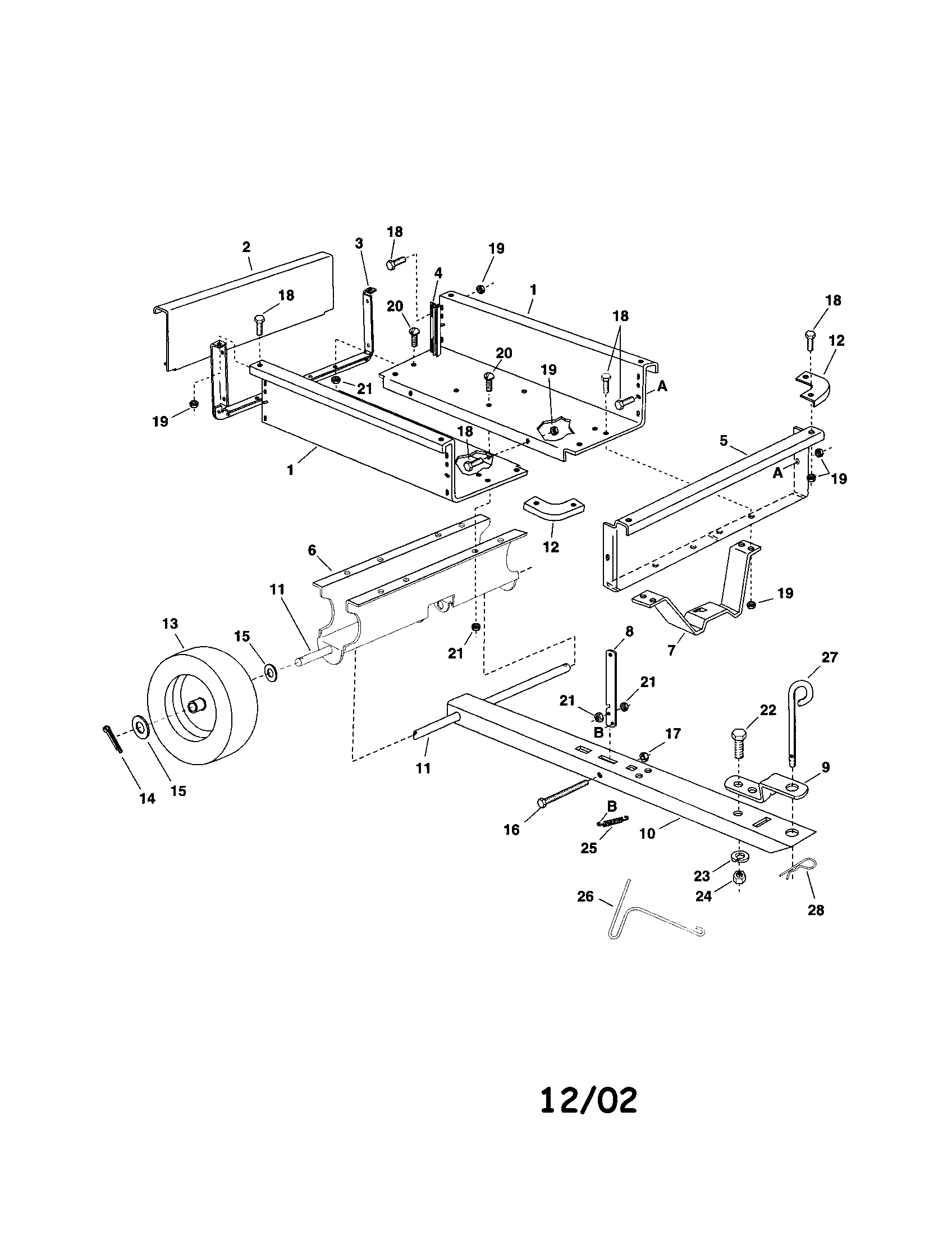 Agri-Fab 45-01003 utility cart diagram