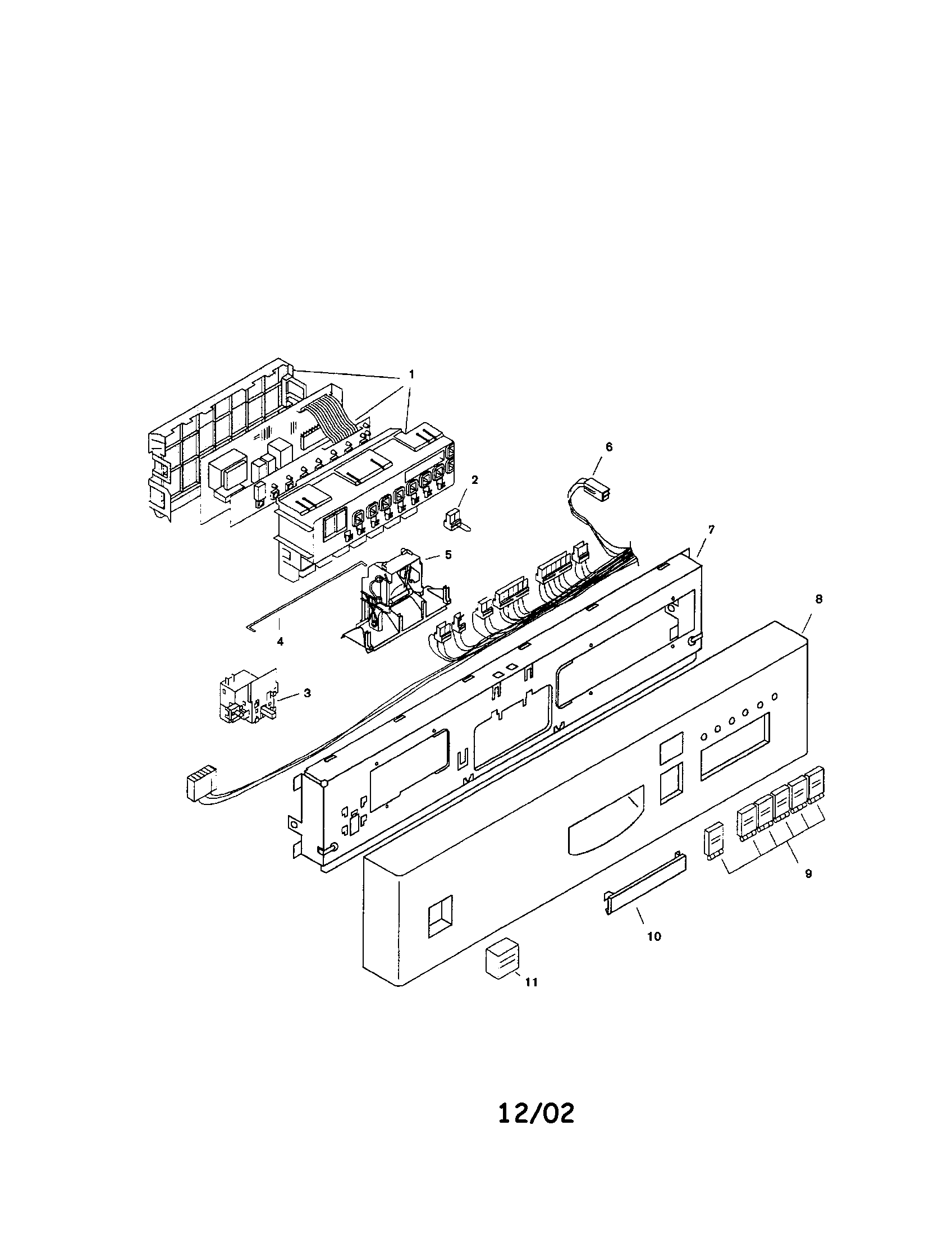 Bosch SHU5315UC/06 fascia panel diagram