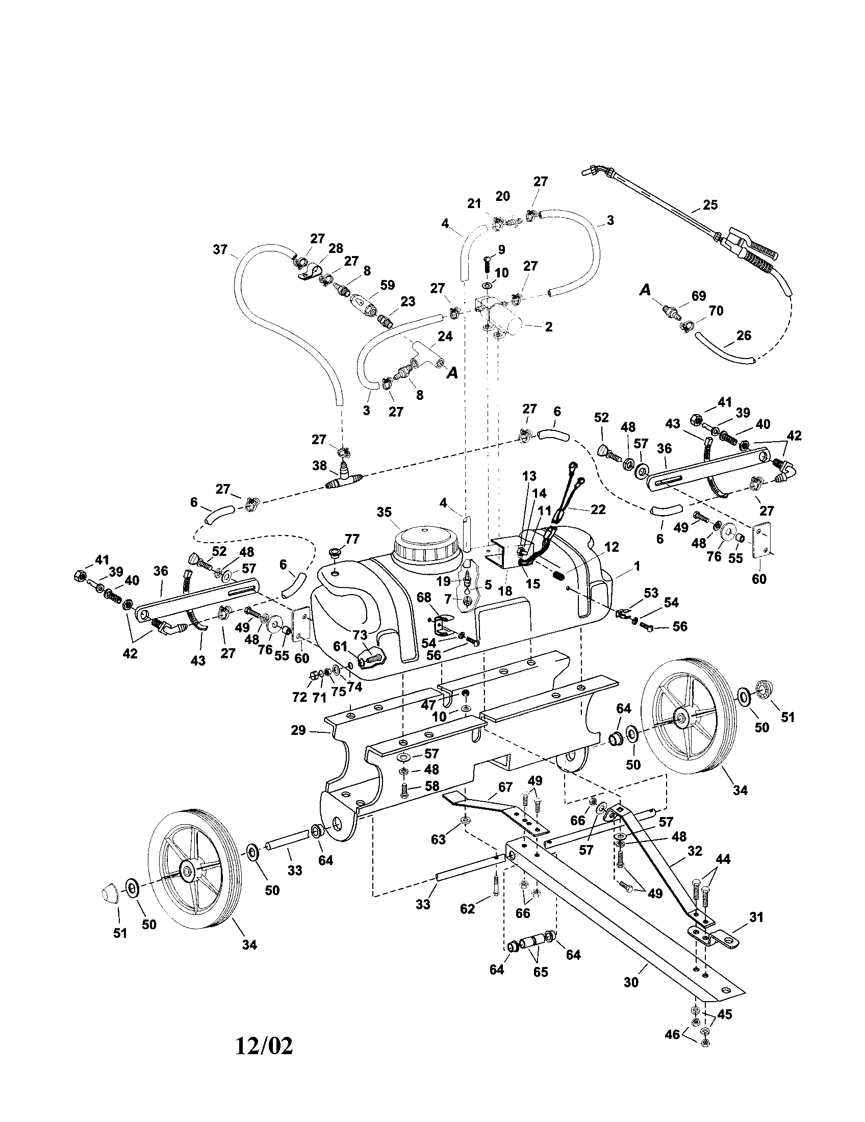 Agri-Fab 45-0285 15 gallon homeowner tow sprayer diagram