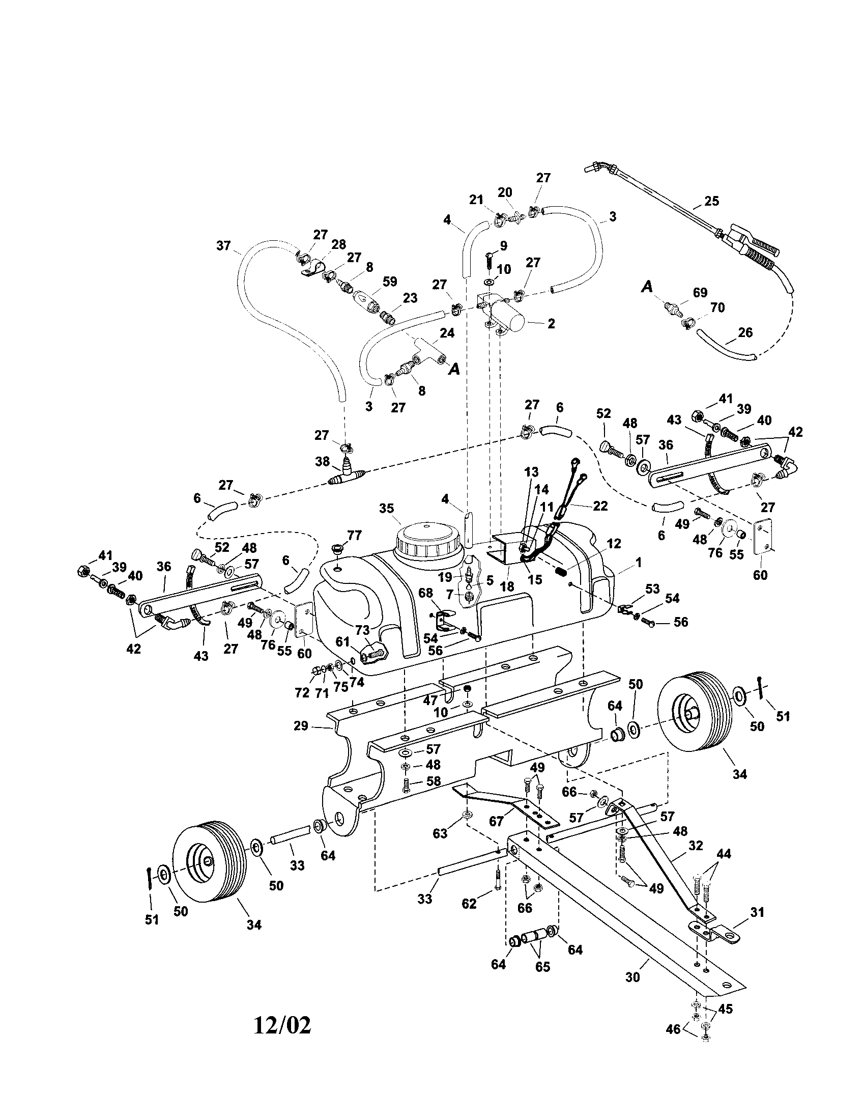 Agri-Fab 45-0285-206 15 gallon homeowner tow sprayer diagram