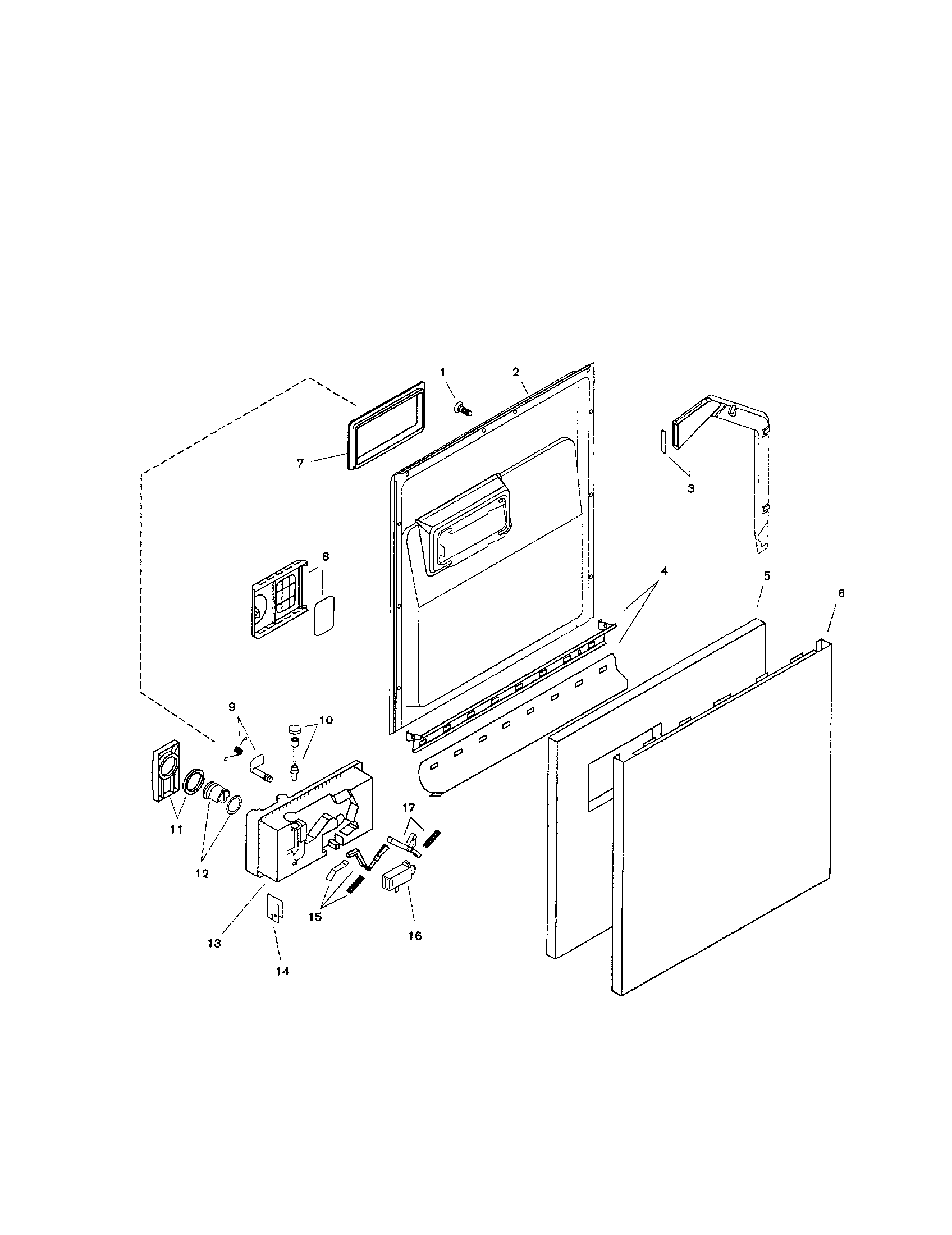 Bosch SHU5316UC/11 door assembly diagram